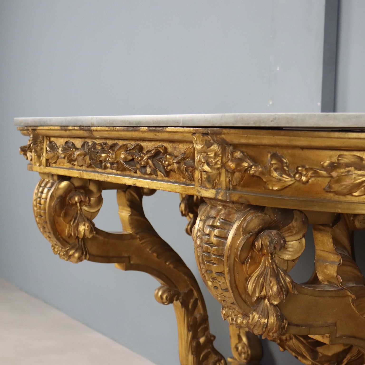 Antique Console Carved Wood Decorations Italy XIX Century photo for sale