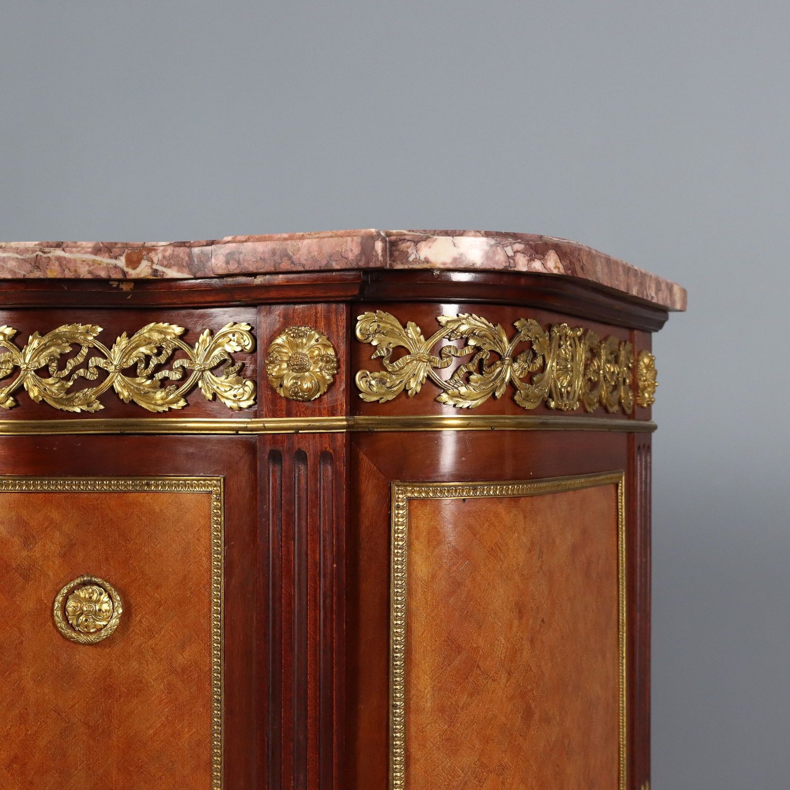 Antique Cupboard Louis XVI Mahogany Gilded Bronze XX Century photo vinterior