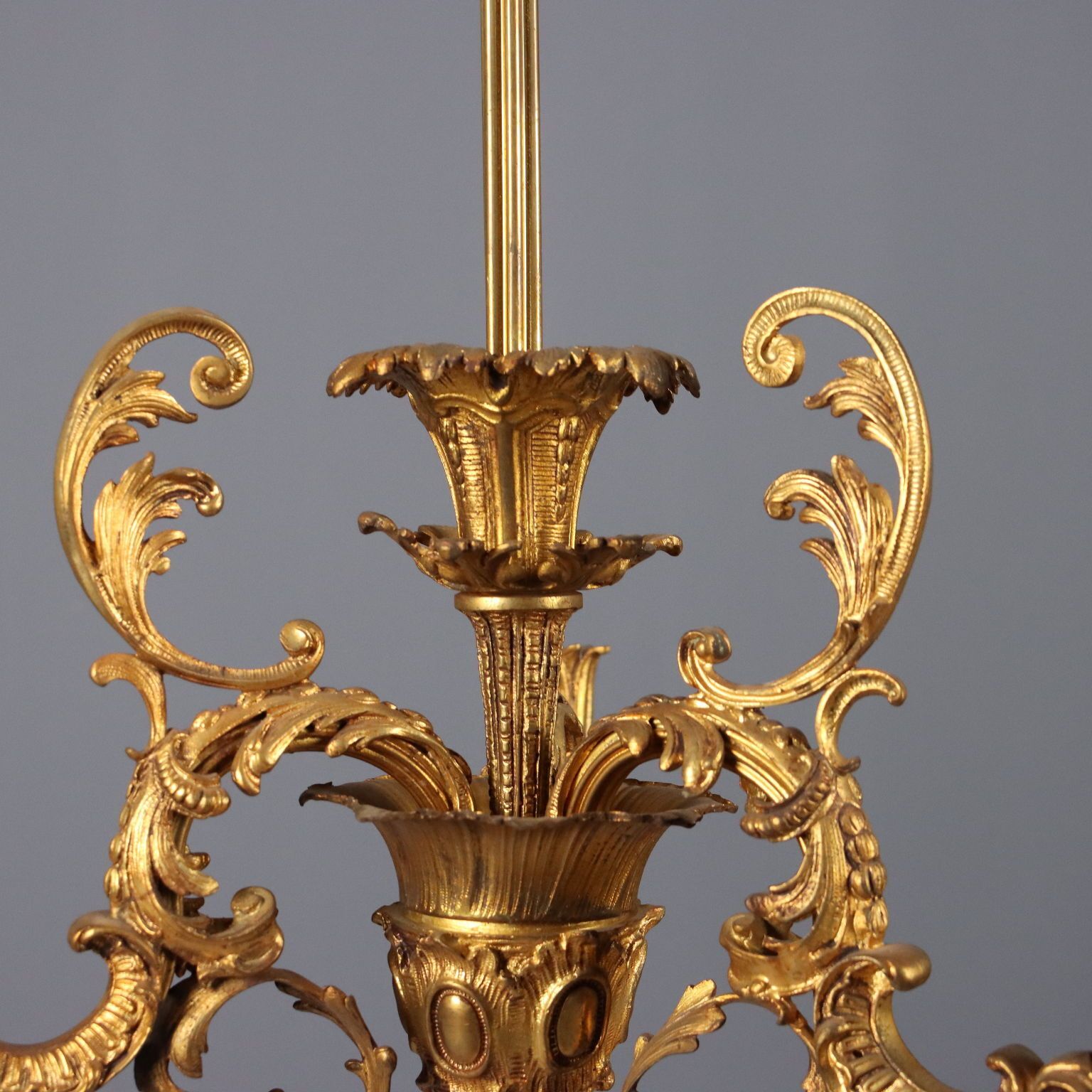 Antique Chandelier Gilded Bronze 3 Lights Italy XX Century photo 590.0