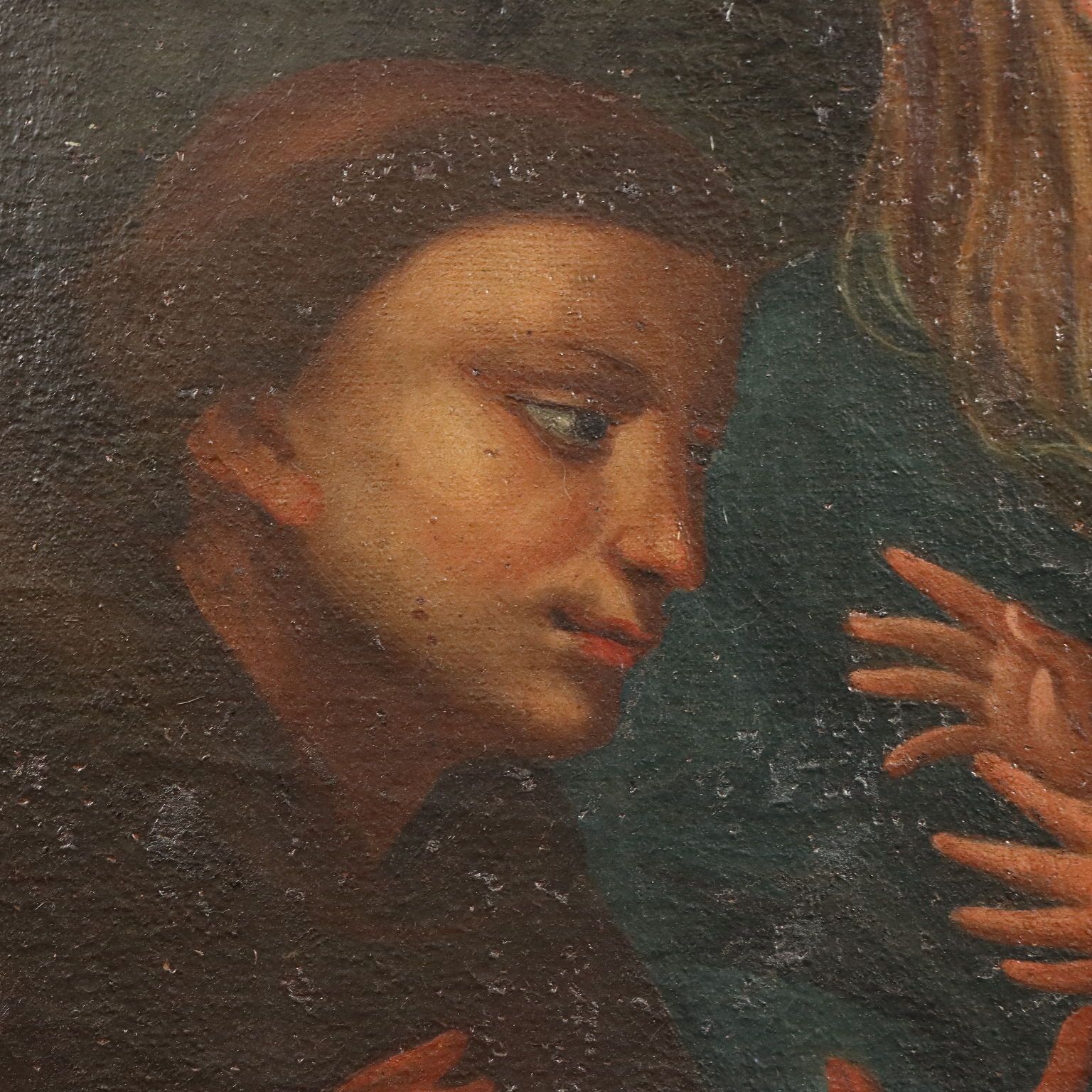 Antique Painting The Holy Family With Sant XVII XVIII Century photo 2660.0