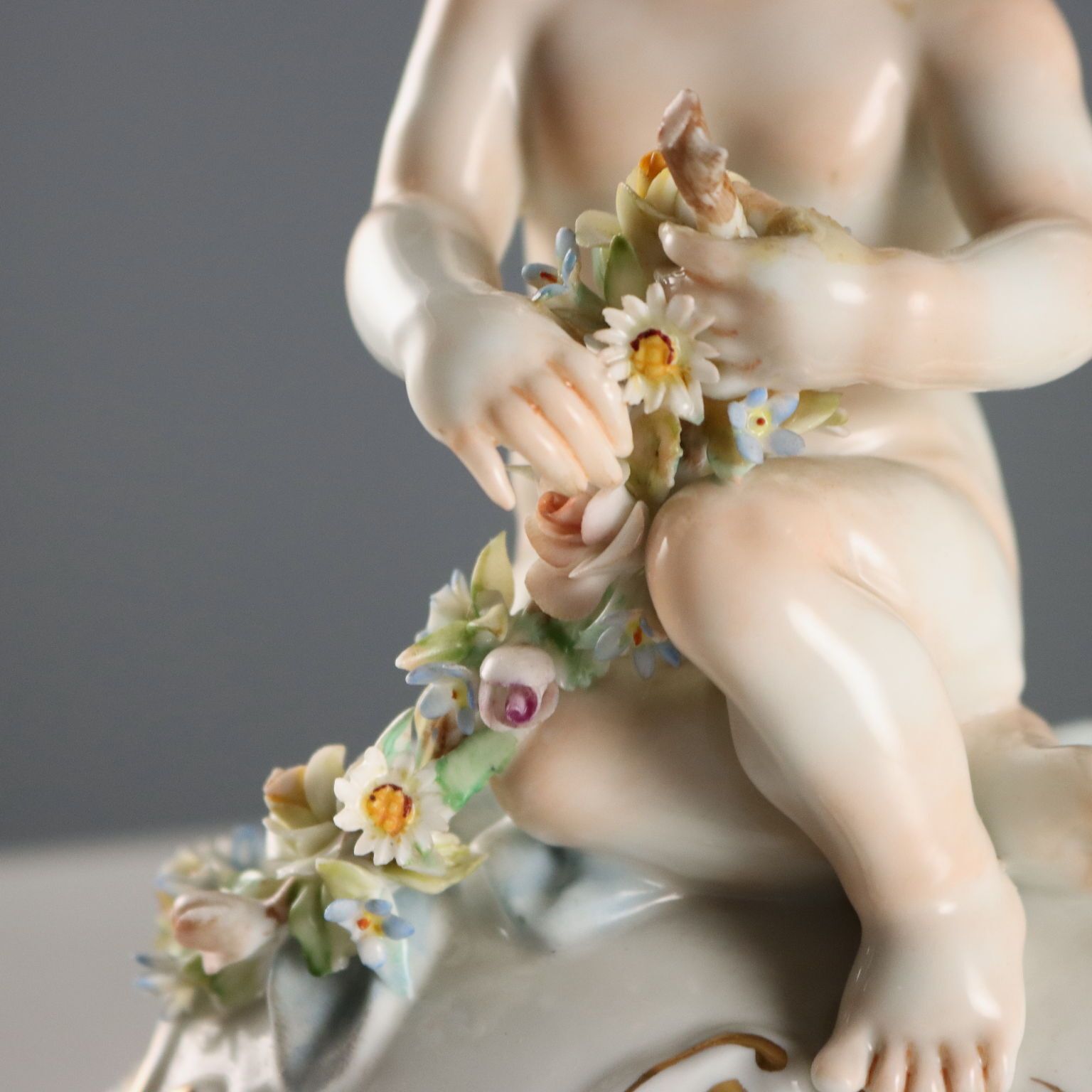 Antique Candle Holders Porcelain Capodimonte XX Century photo vintage