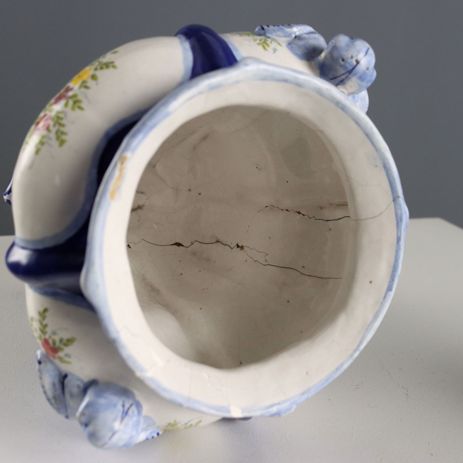 Home Decor Antique Pharmacy Jug Ceramic F.Lli Minardi XIX Century photo