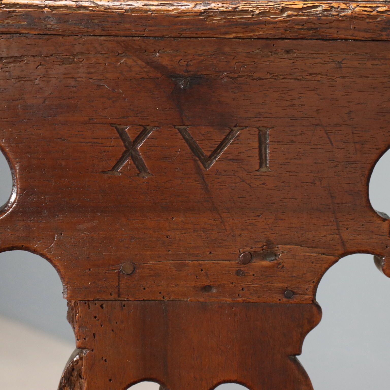 Antique Bench Walnut Wood Italy XVIII Century photo Furniture