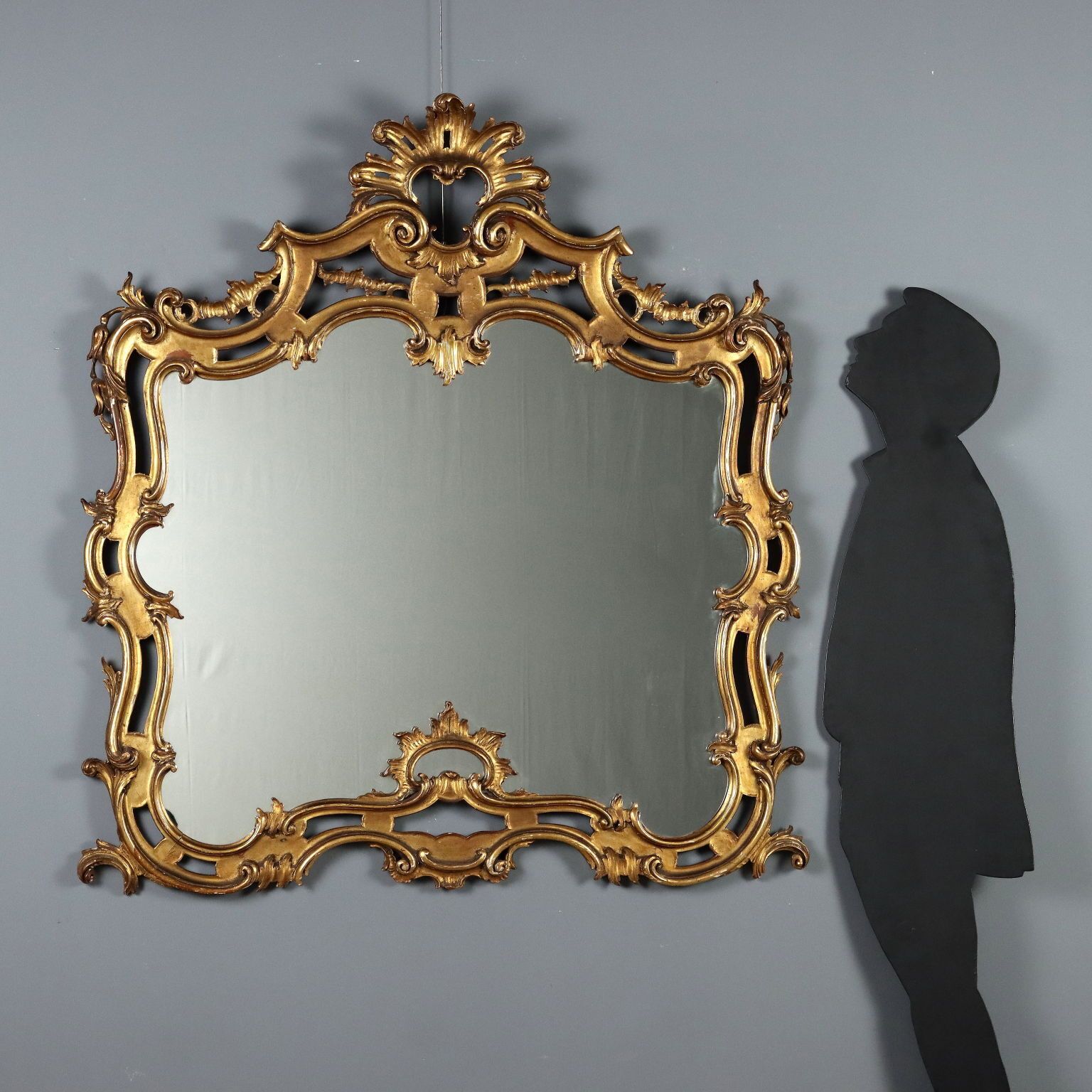 Antique Mirror Carved Gilded Wood Italy Early XX Century photo furniture
