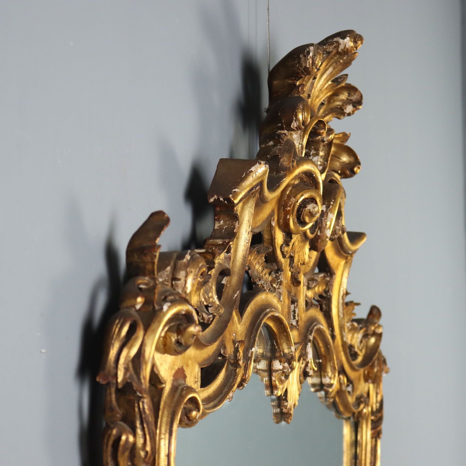 photo furniture Antique Mirror Carved Gilded Wood Italy Early XX Century