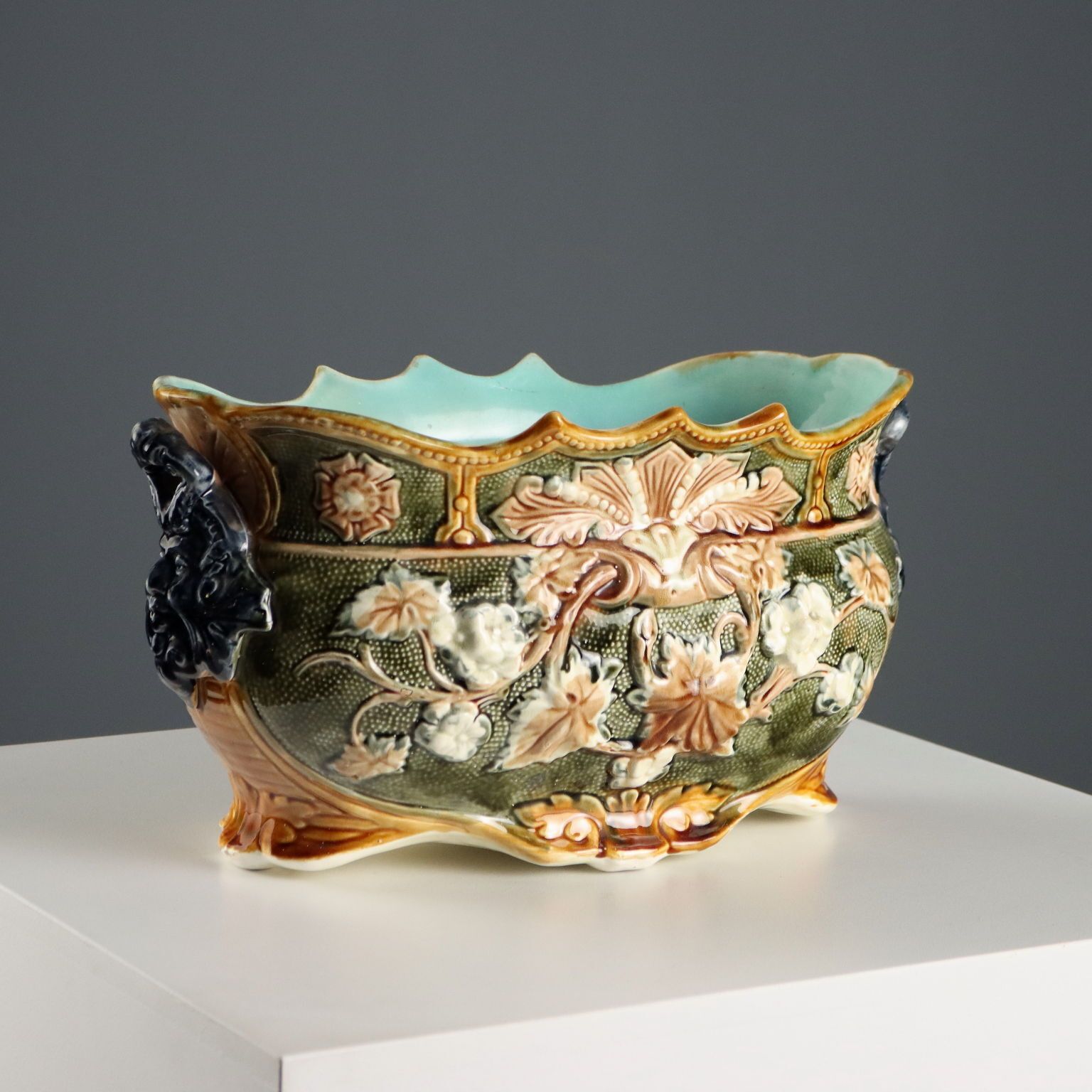 Antique Jardinière Enamelled Ceramic Europe XX Century