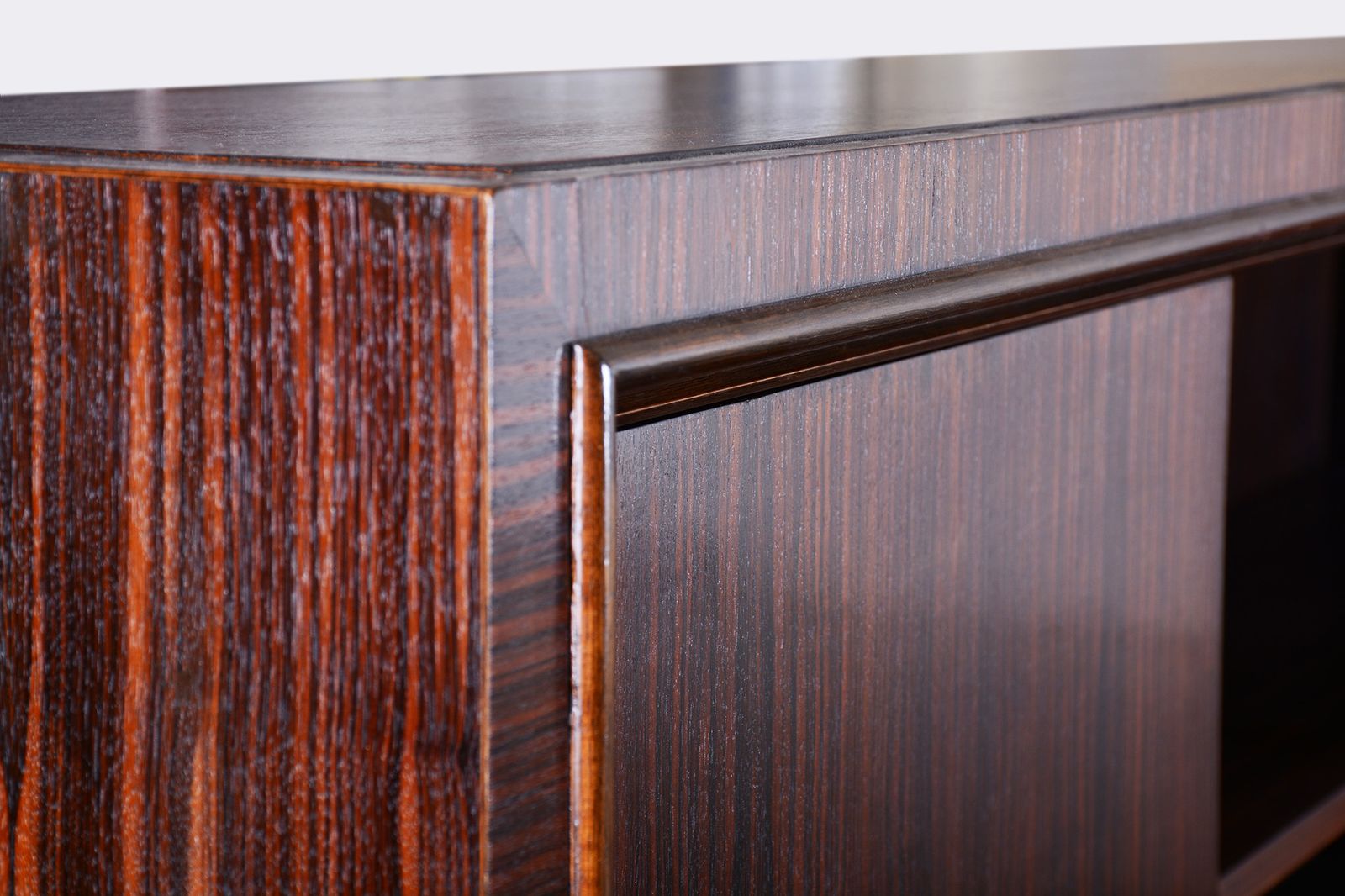 photo buy Restored Art Deco Bookcase, Oak, Macassar Ebony, Polished, France, 1920s