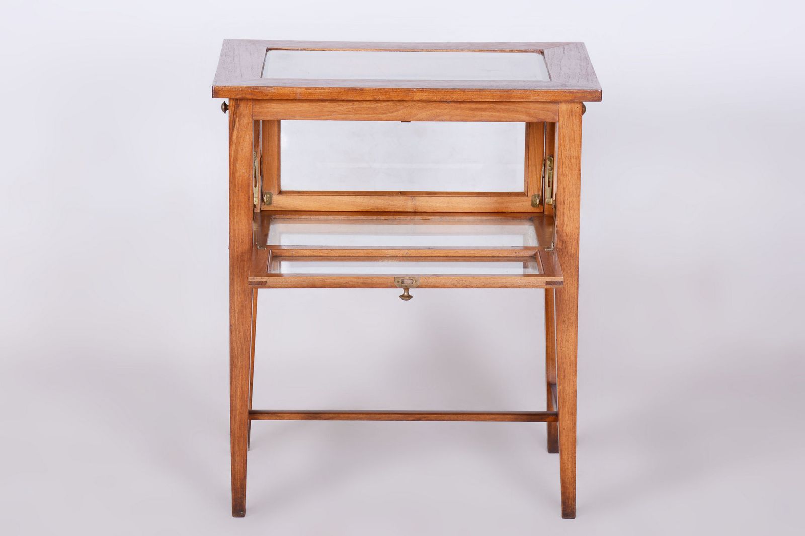 photo furniture Restored Art Deco Serving Trolley, Walnut, Faceted Glass, Czech, 1920s