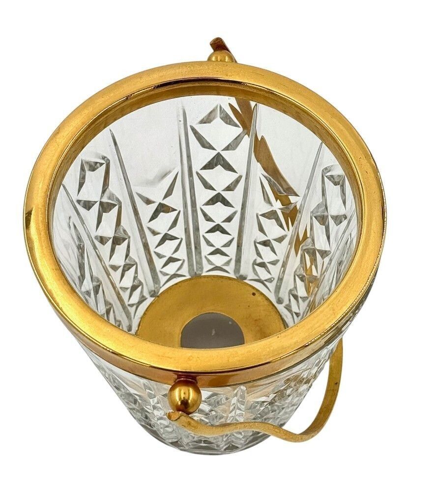 photo buy A 1960s Val Saint Lambert Crystal And Gold Plated Ice Bucket With Ice Grabbers