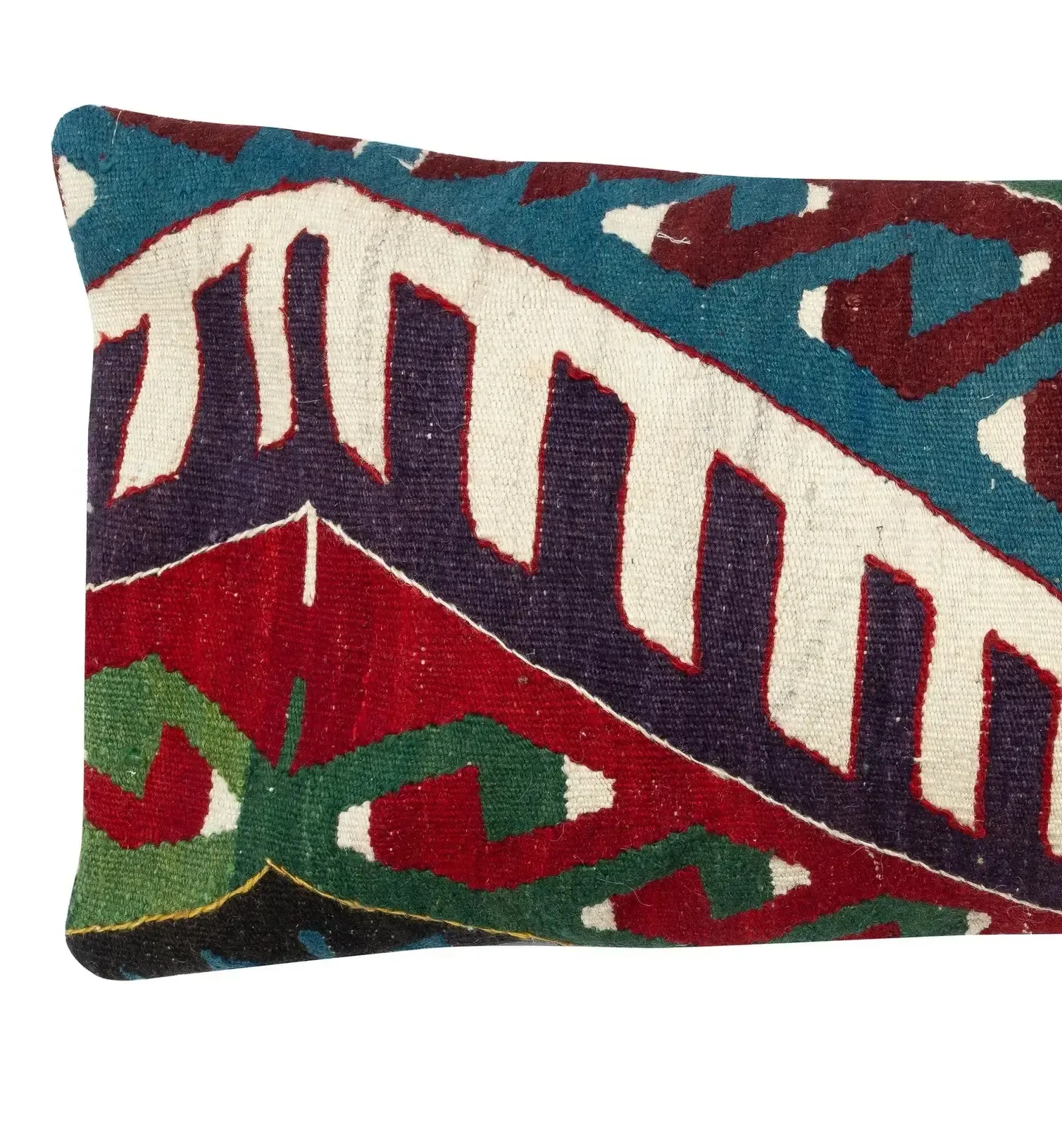 14"X28" Handmade Turkish Kilim Cushion Cover. Lumbar Pillow Cover. Accent Pillow photo furniture