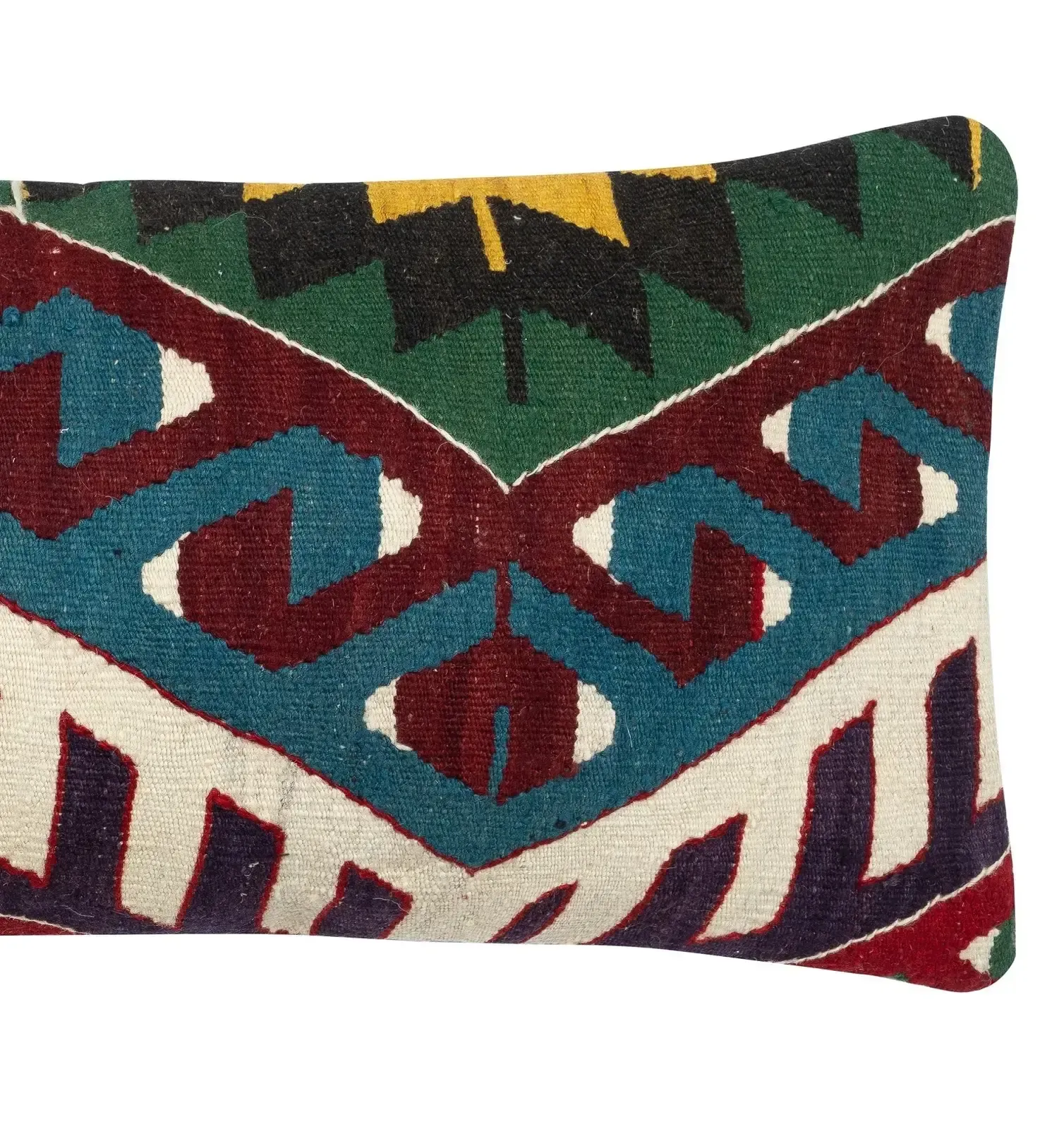 14"X28" Handmade Turkish Kilim Cushion Cover. Lumbar Pillow Cover. Accent Pillow photo for sale