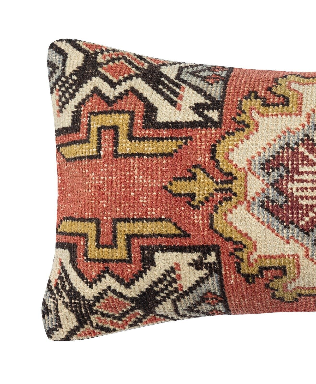16"X28" Hand Knotted Rug Cushion Cover. Lumbar Pillow Cover. Accent Pillow Cover photo furniture