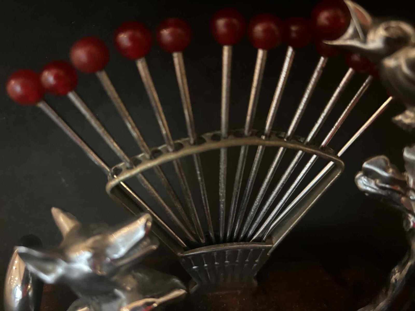 photo furniture Art Deco Escargot Pick Set, 1930s French Fable, Bakelite & Rosewood