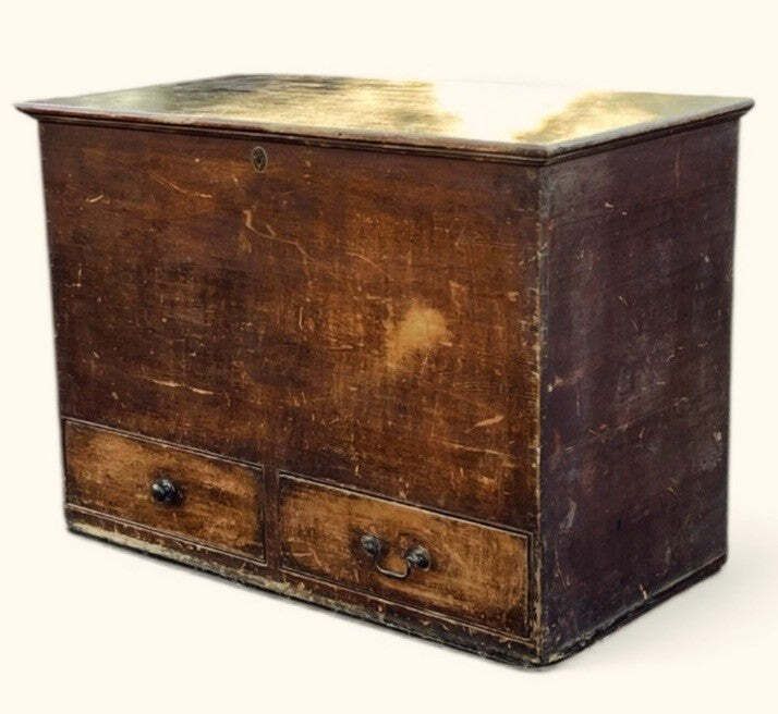 Georgian Pine Trunk / Chest, 2 Drawers, Large In Size. Lots Of Storage.