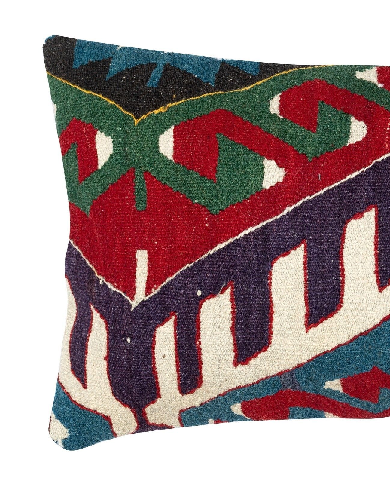 14"X24" Handmade Kilim Cushion Cover. Lumbar Pillow Cover. Turkish Accent Pillow photo furniture