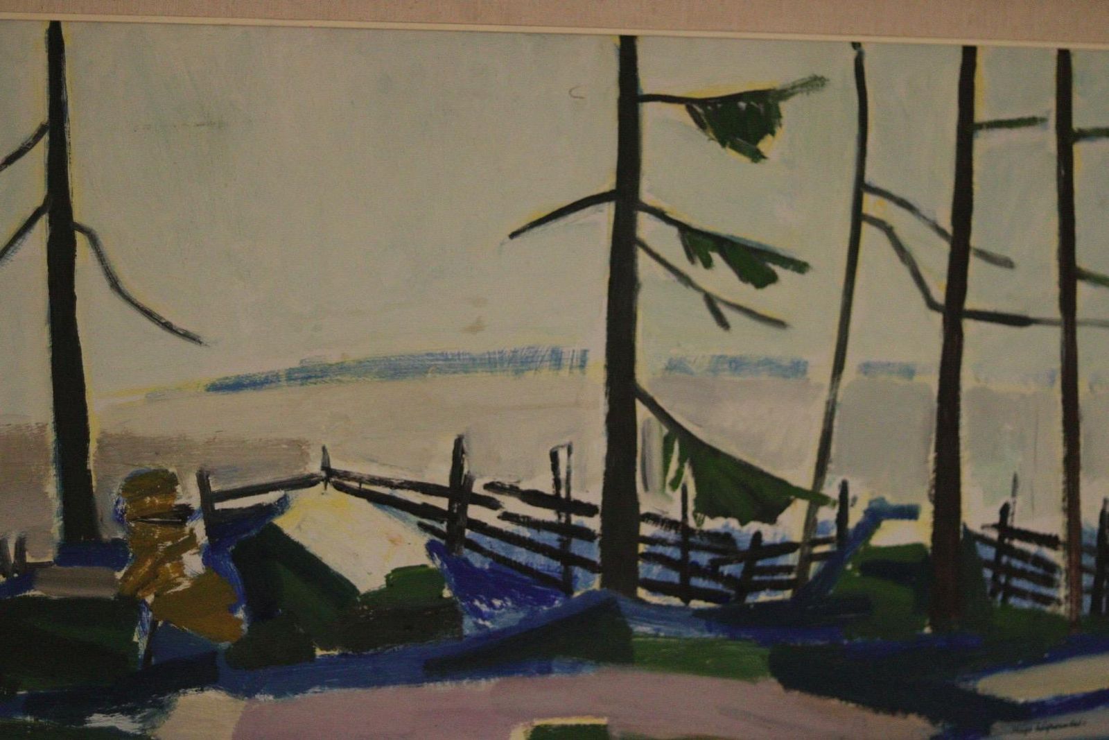 Original Mid Century Swedish Oil On Panel– “Winter Day In The Garden” By Kåge Liefwendal 1960s, Signed & Framed 102 × 60 Cm (40.2" × 23.6") photo 745.0