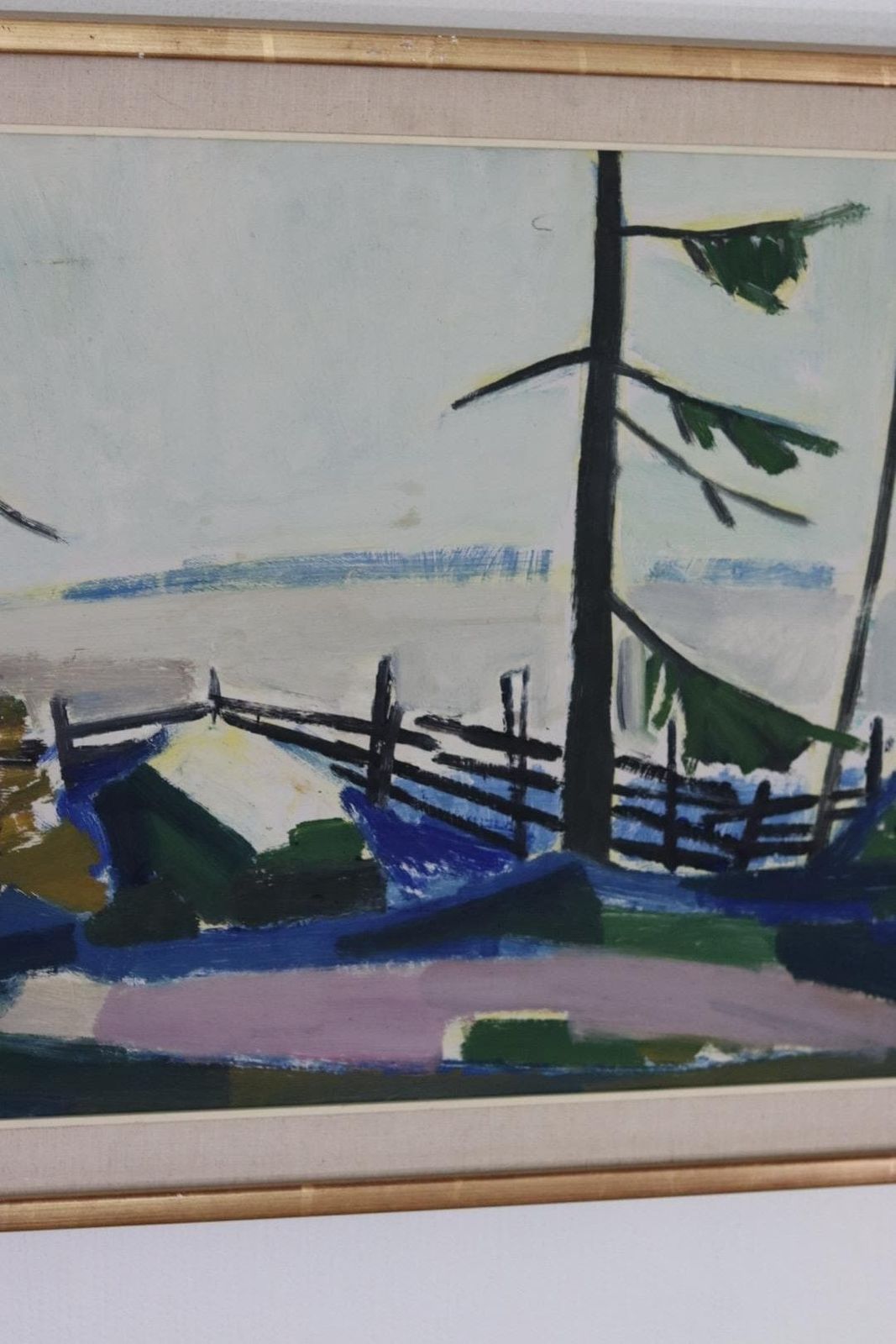 Original Mid Century Swedish Oil On Panel– “Winter Day In The Garden” By Kåge Liefwendal 1960s, Signed & Framed 102 × 60 Cm (40.2" × 23.6") photo buy