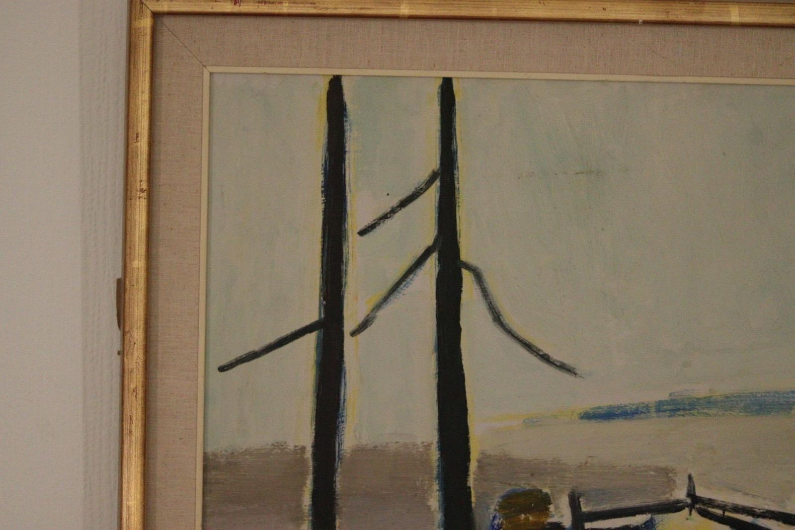 photo for sale Original Mid Century Swedish Oil On Panel– “Winter Day In The Garden” By Kåge Liefwendal 1960s, Signed & Framed 102 × 60 Cm (40.2" × 23.6")