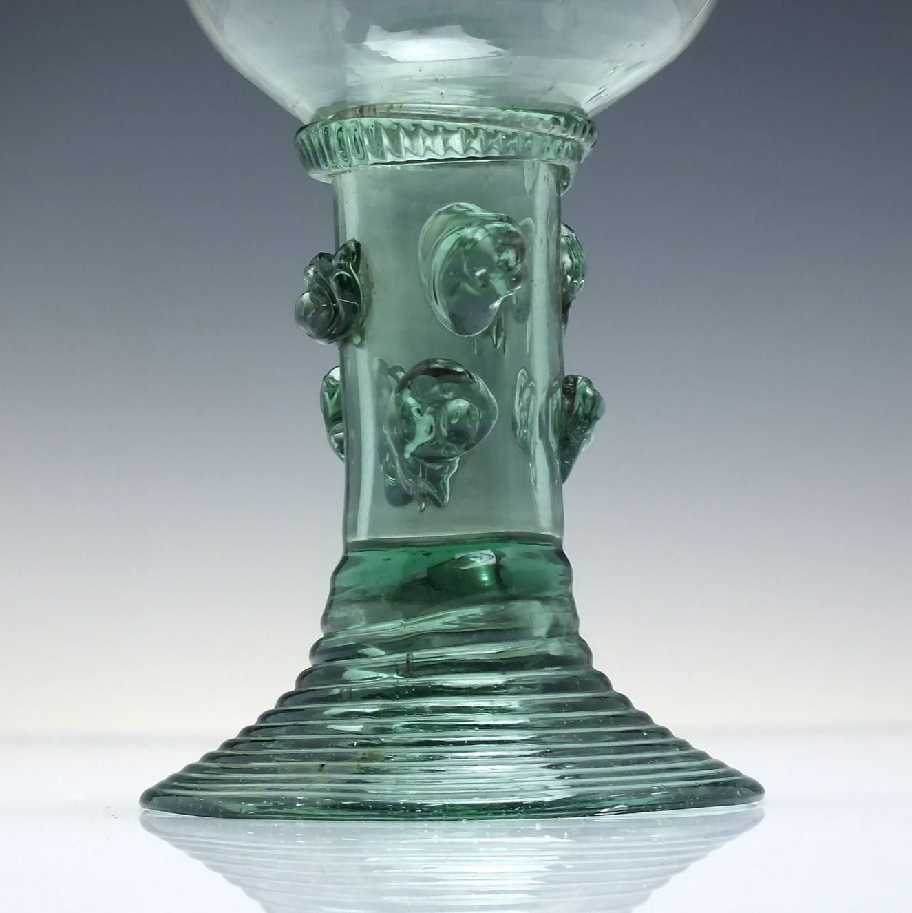 18th Century Green English Export Wine Roemer Glass With Hollow Stem C1790 photo furniture