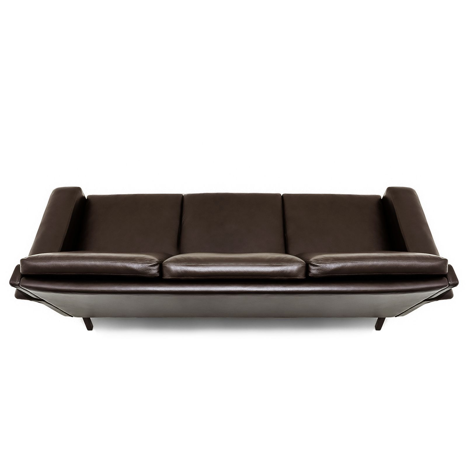 Danish Mid Century 1960s Model 3330 Arne Vodder 3 Seat Leather Sofa For Fritz Hansen photo vintage