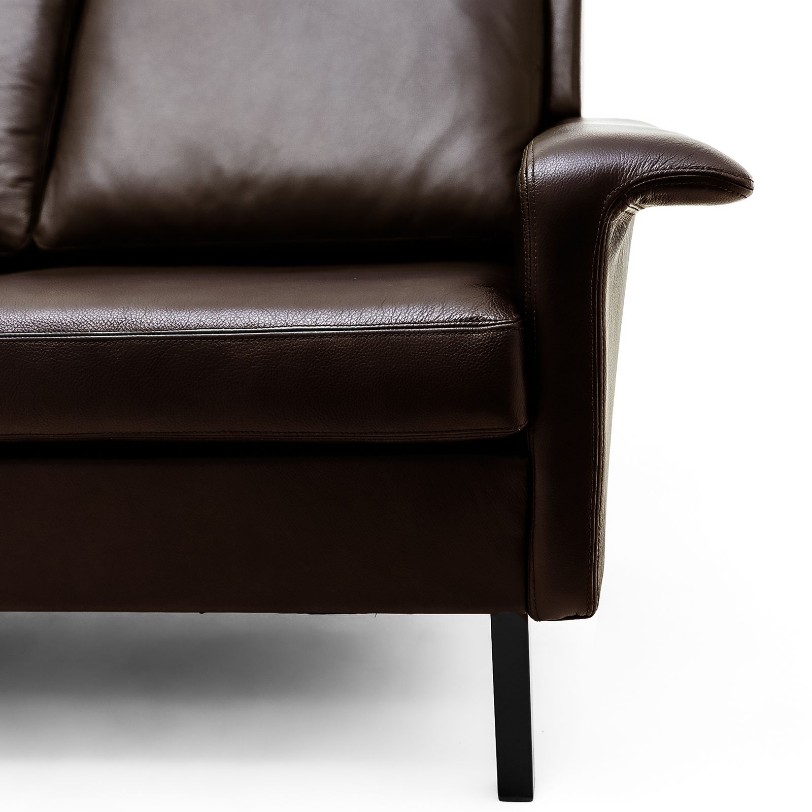 Furniture Danish Mid Century 1960s Model 3330 Arne Vodder 3 Seat Leather Sofa For Fritz Hansen photo