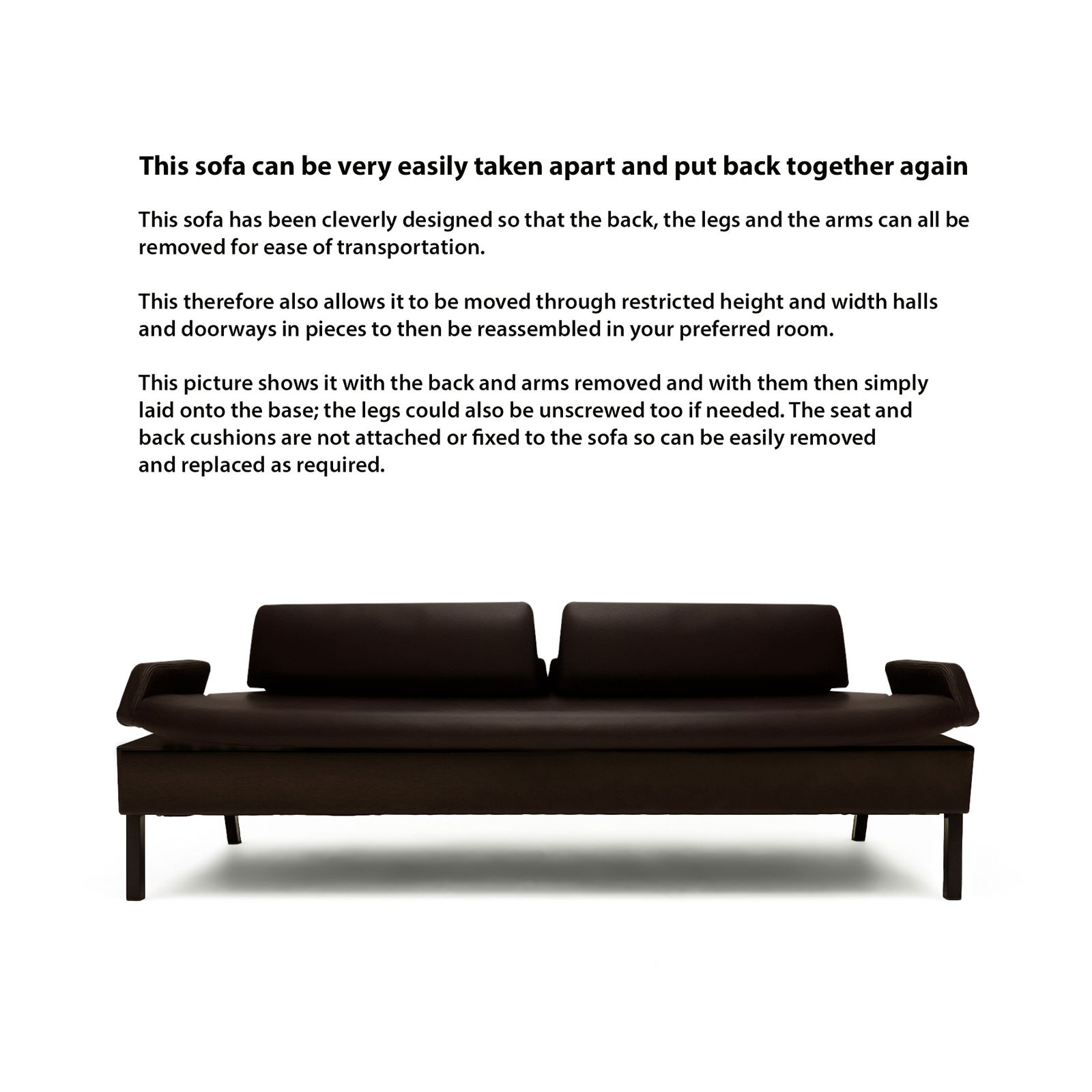 photo vinterior Danish Mid Century 1960s Model 3330 Arne Vodder 3 Seat Leather Sofa For Fritz Hansen