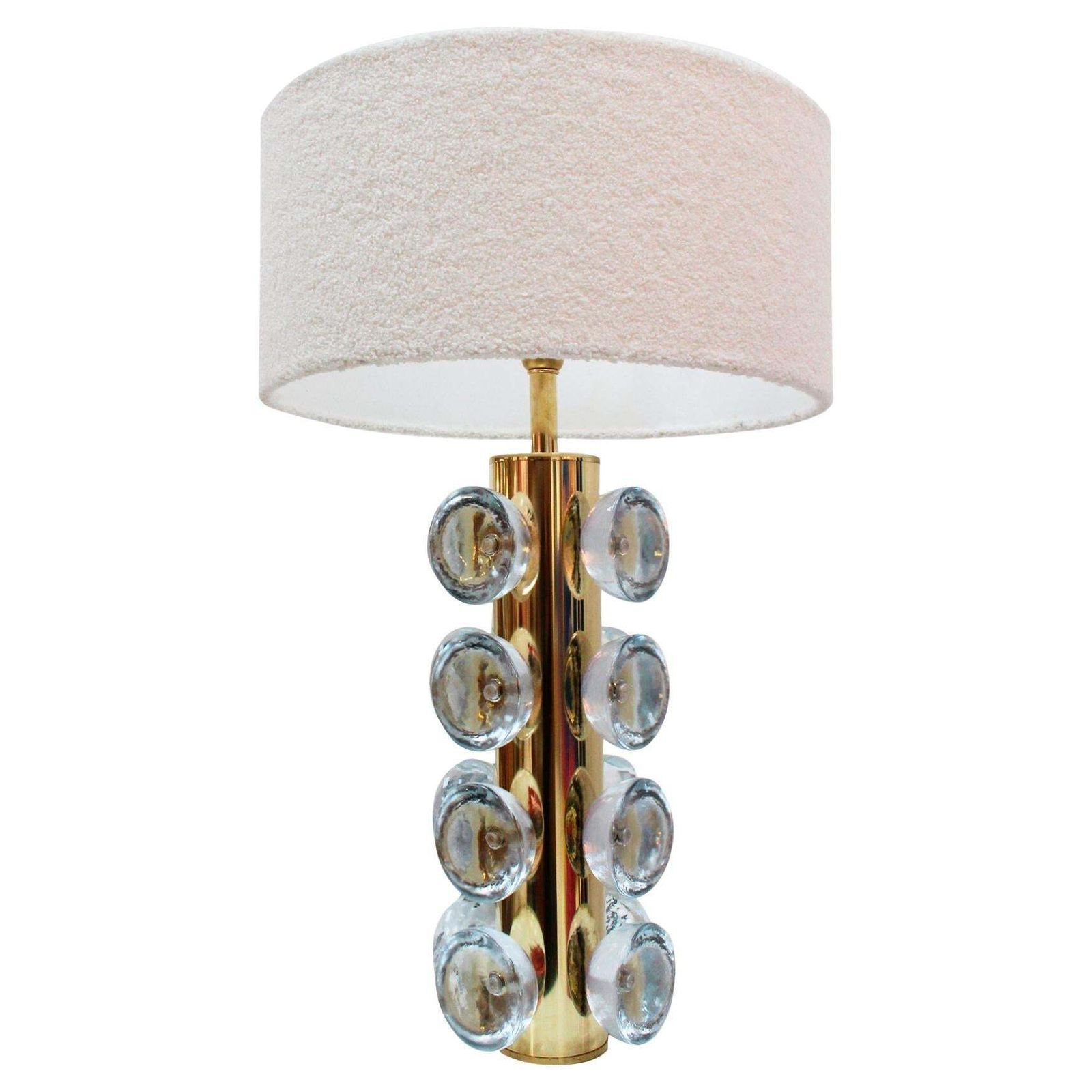 Italian Table Lamp Made Of Murano Glass And Brass, Italy