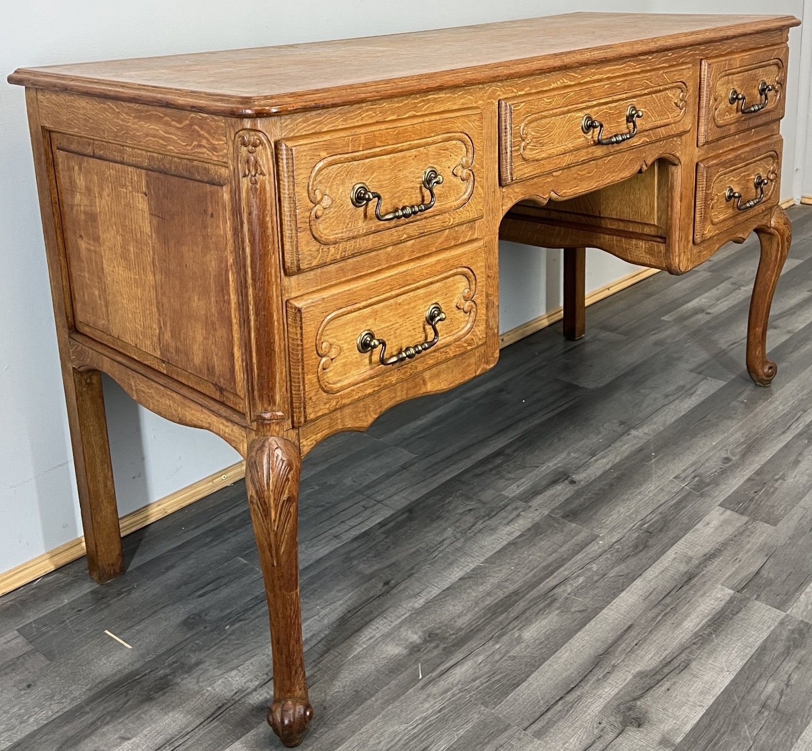 Cabinet Vintage French Louis XVI  Tv Stand  Carved Desk Oak Sideboard Lot 4515 photo furniture