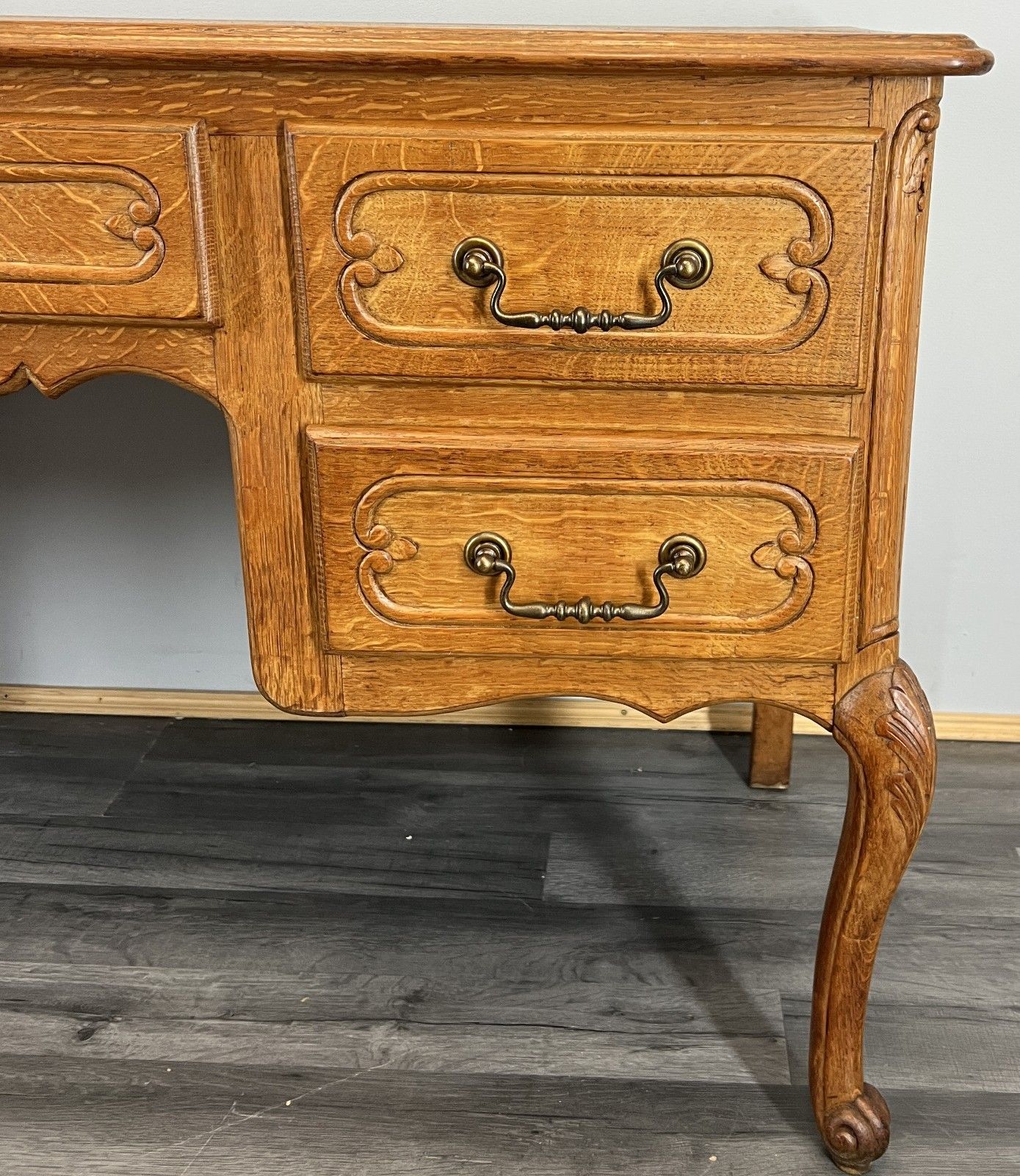 Cabinet Vintage French Louis XVI  Tv Stand  Carved Desk Oak Sideboard Lot 4515 photo buy