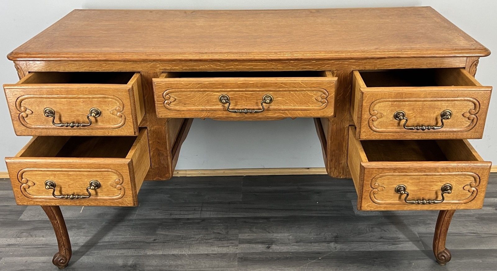 photo vinterior Cabinet Vintage French Louis XVI  Tv Stand  Carved Desk Oak Sideboard Lot 4515