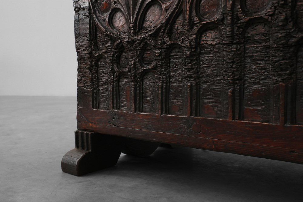 16th Century Gothic Carved Oak Chest, France photo buy