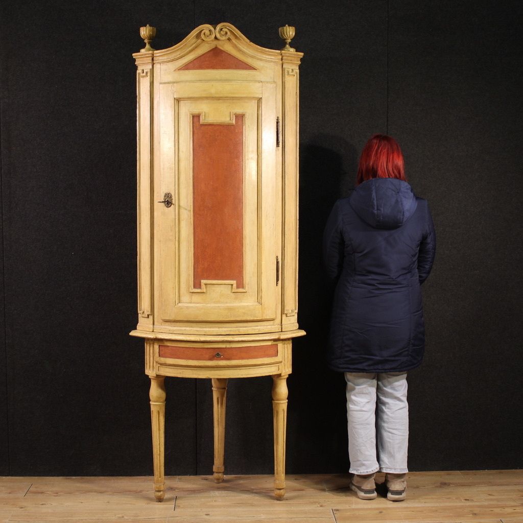 Antique Louis XVI Lacquered Corner Cabinet From The 18th Century photo furniture