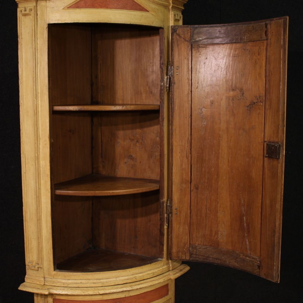 photo for sale Antique Louis XVI Lacquered Corner Cabinet From The 18th Century