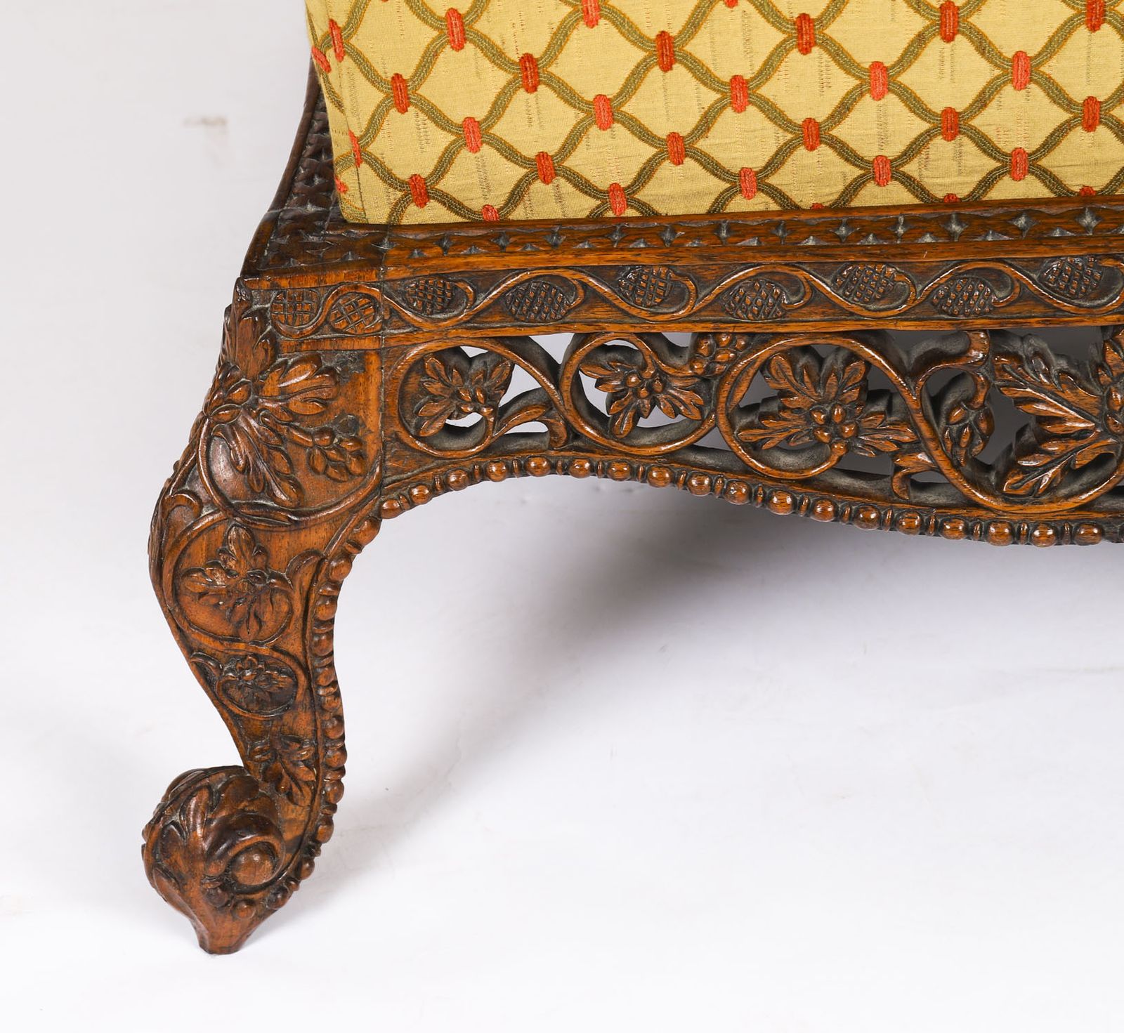 photo for sale Antique Large Anglo Indian Stool 19th Century 95x75cm