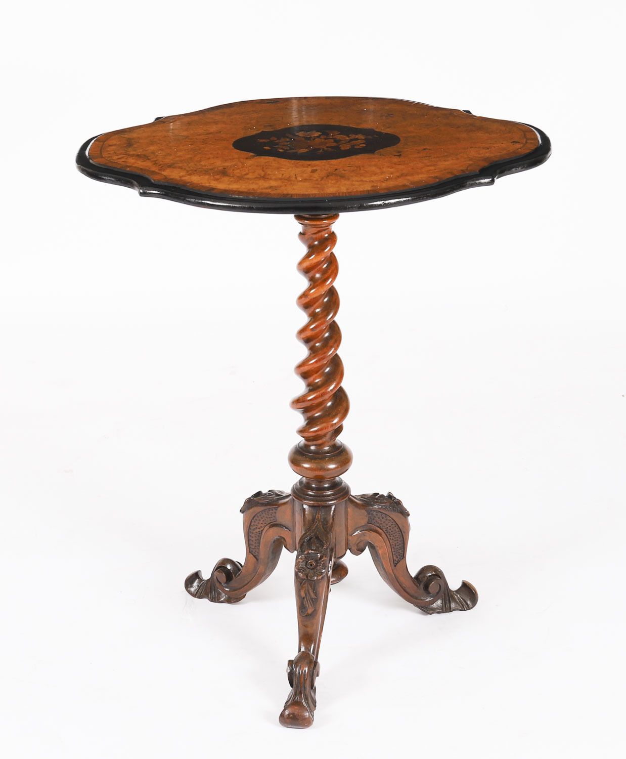 875.0 Victorian Burr Walnut Wine / Occasional Table C.1860 19th C photo