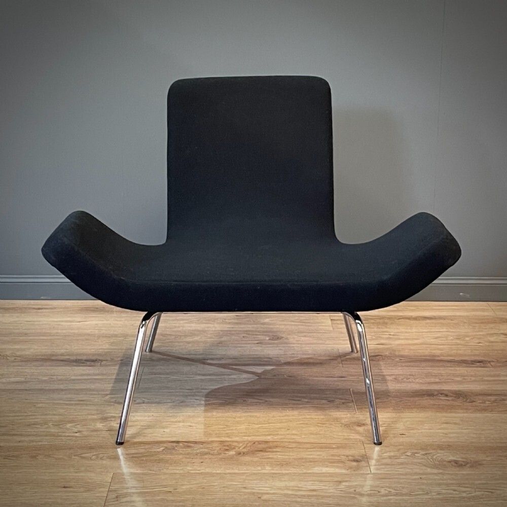 Vintage Gondola Armchair Chrome & Fabric By Bjorn Dahlstrom photo furniture