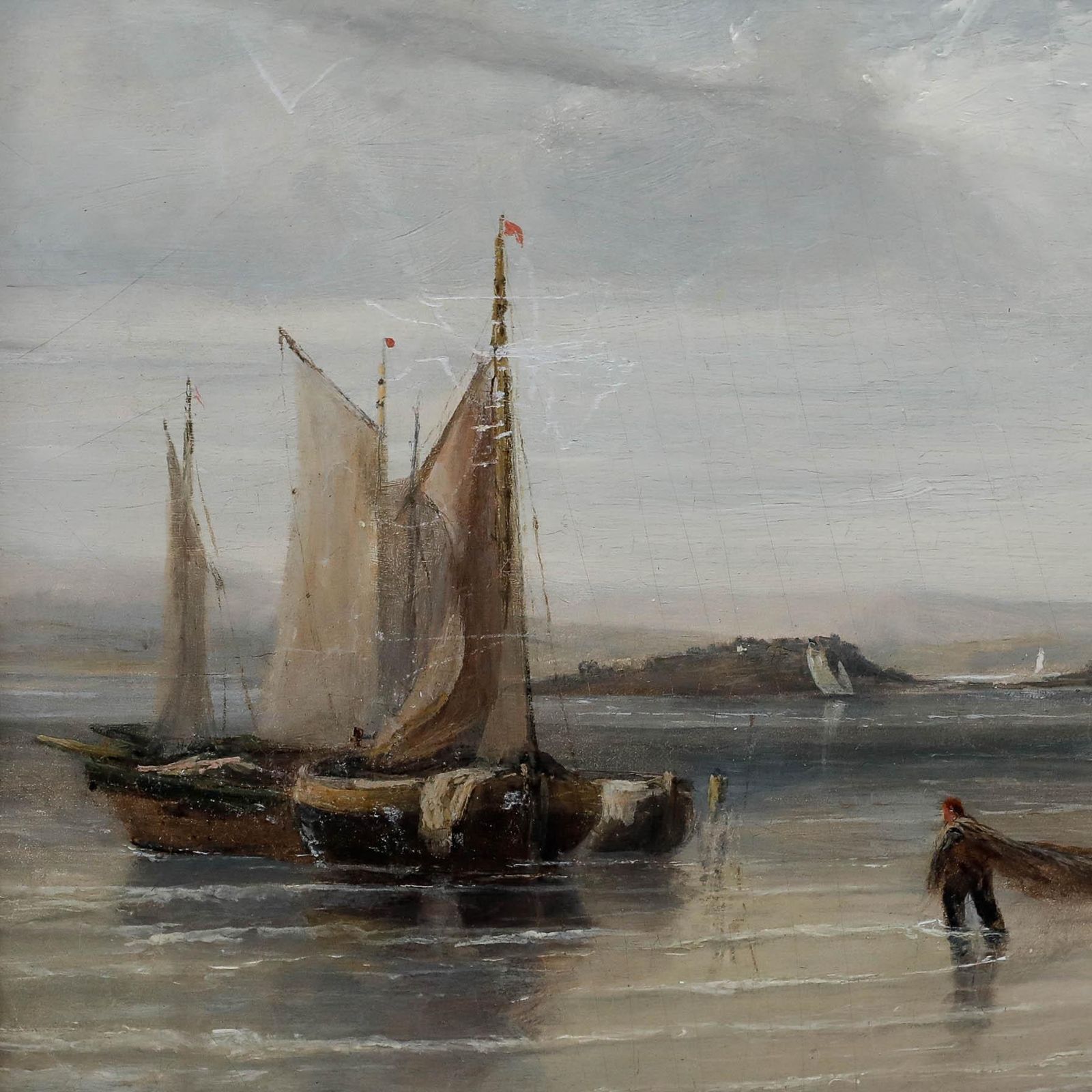 Attrib. James Edwin Meadows (1828 1888) Mid 19th Century Oil, The Day's Catch photo 695.0