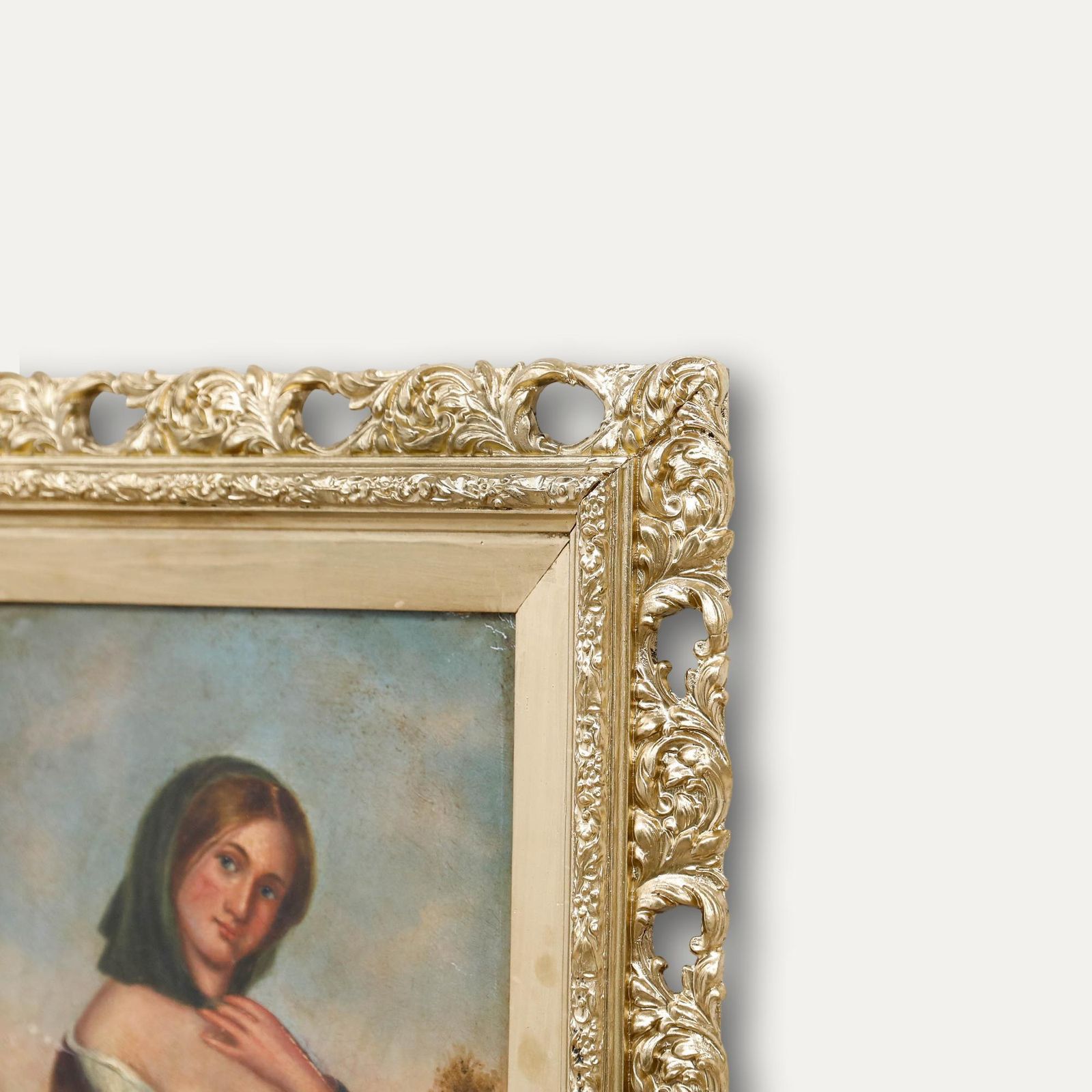 Framed Late 19th Century Oil Portrait Of A Young Woman photo 450.0