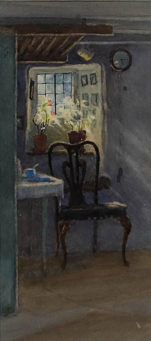 Gideon Matthew Fidler (1857 1942) Watercolour, Sunlight Through A Window photo furniture