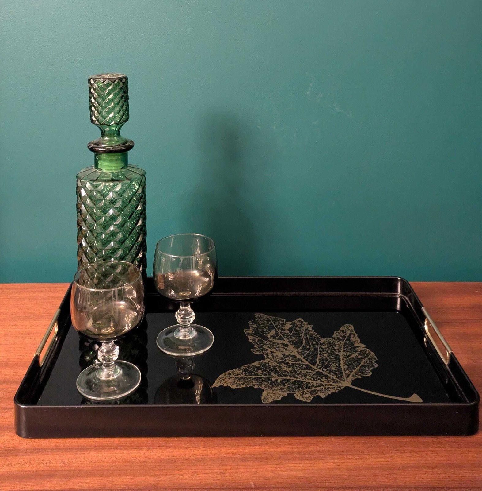 Vintage 1960 70 Patent Mb Italy High Gloss Acrylic & Brass Tray Mid Century Hollywood Regency photo vinterior