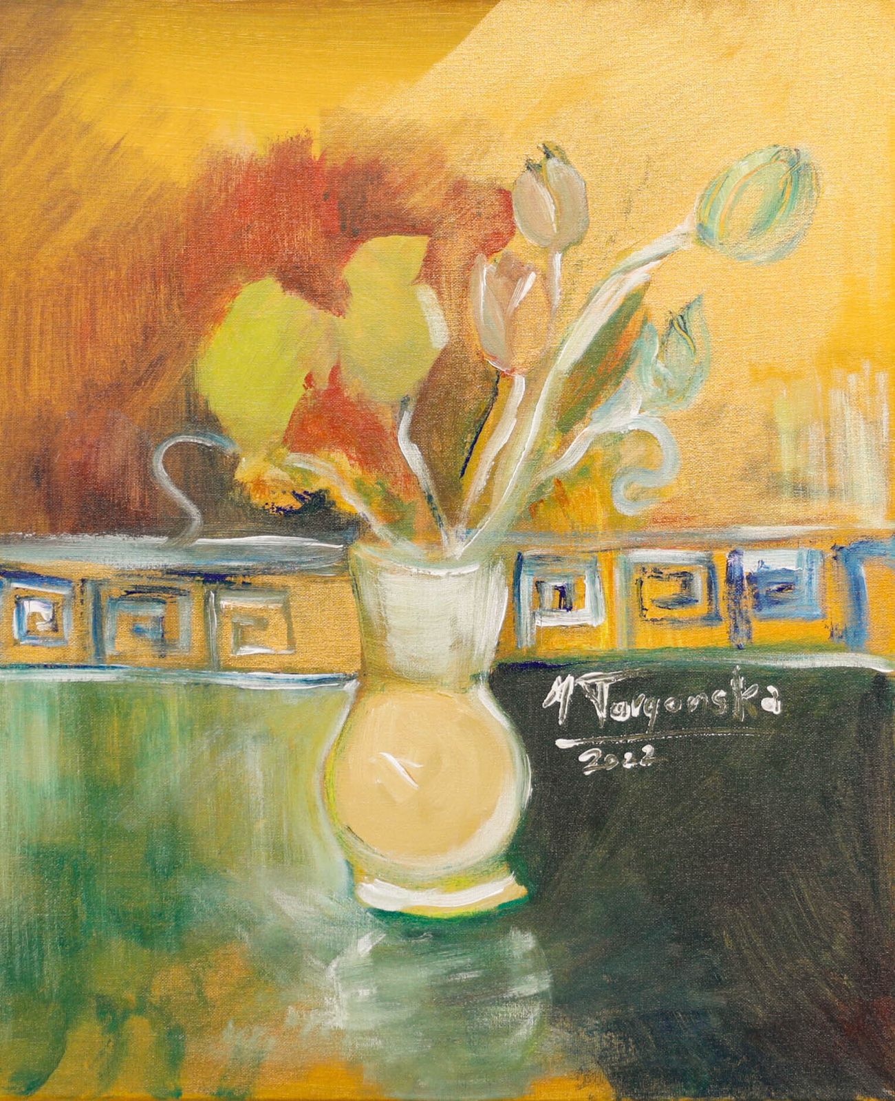Magdalena Targonska 2022 Acrylic, Birthday Flowers photo furniture