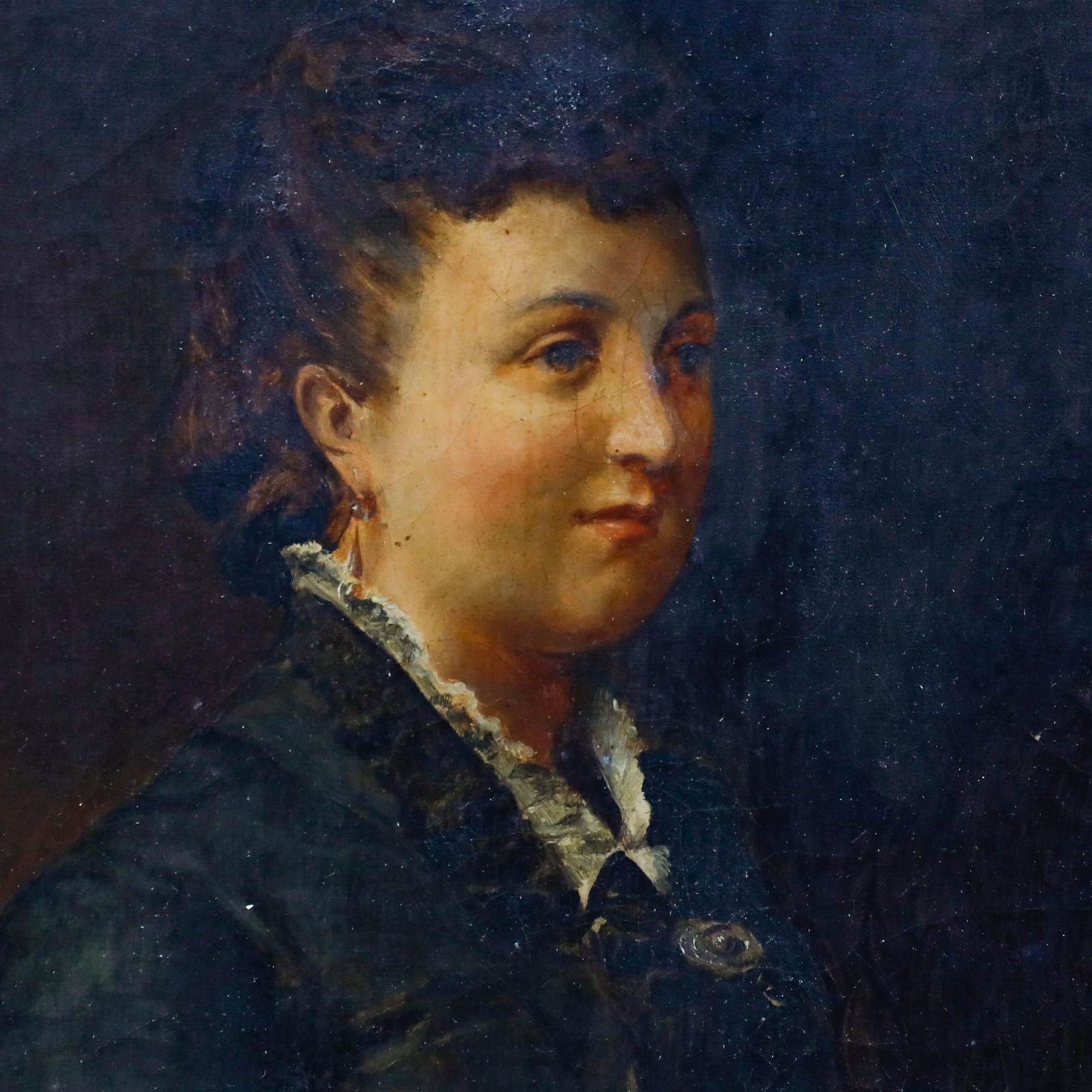 Late 19th Century Oil Lady Of The House photo Art
