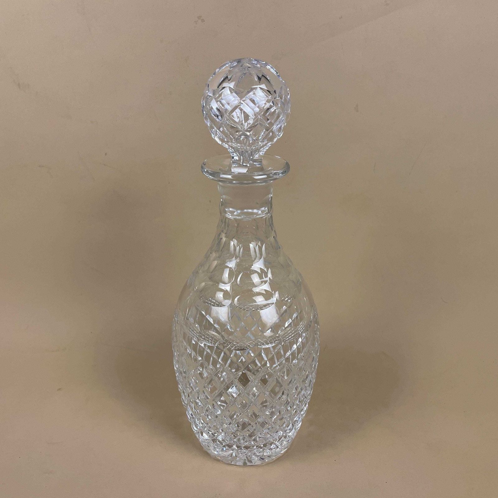 Vintage Glass Drink Decanter Cut Glass Crystal Whisky Display Triple Neck Bottle Retro Antique Lid Top Lidded Cap Drinks Trolly Funnel