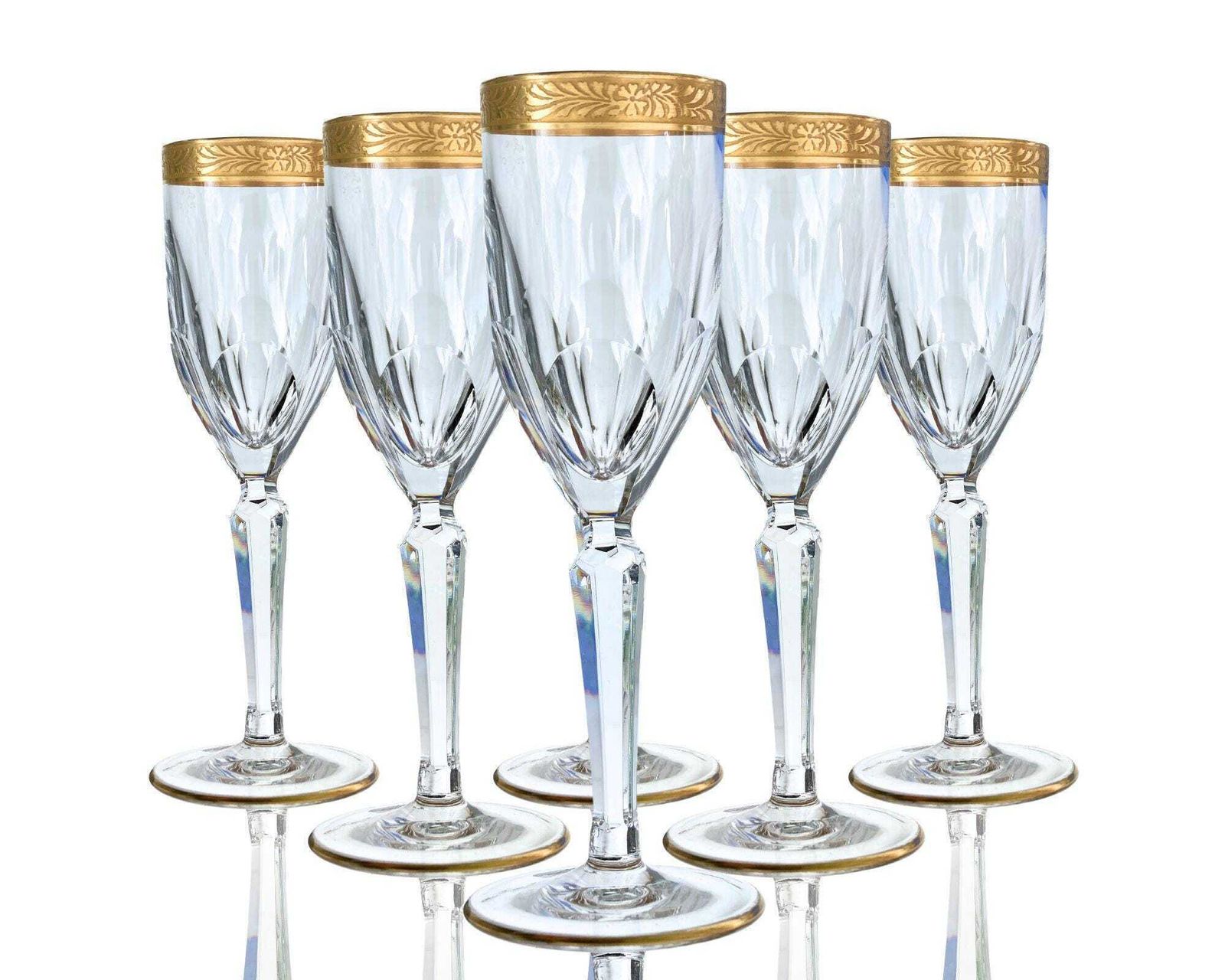 Crystal Champagne Glasses | 2pcs Flutes | Lady Hamilton Moser, Oertel