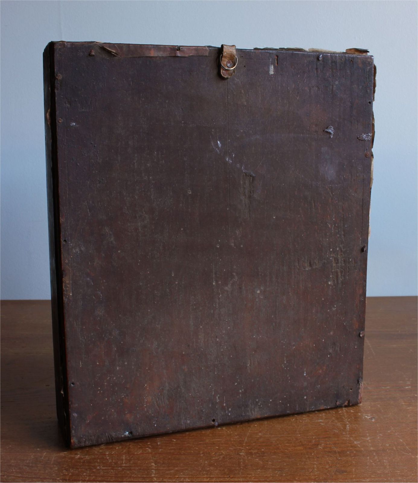 photo furniture Antique Jesus Christ Veil Of Veronica. Papier Mache Display Case. 1800s.