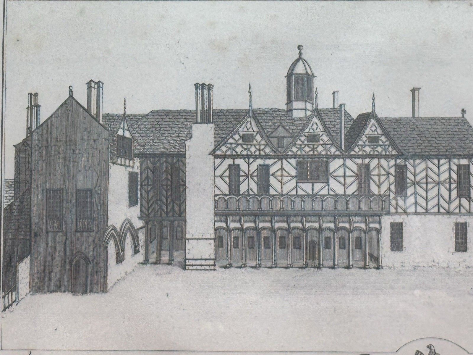 photo for sale Combermere Abbey, Cheshire Antique Lithograph Print 1727 (1880) By Buck Brothers