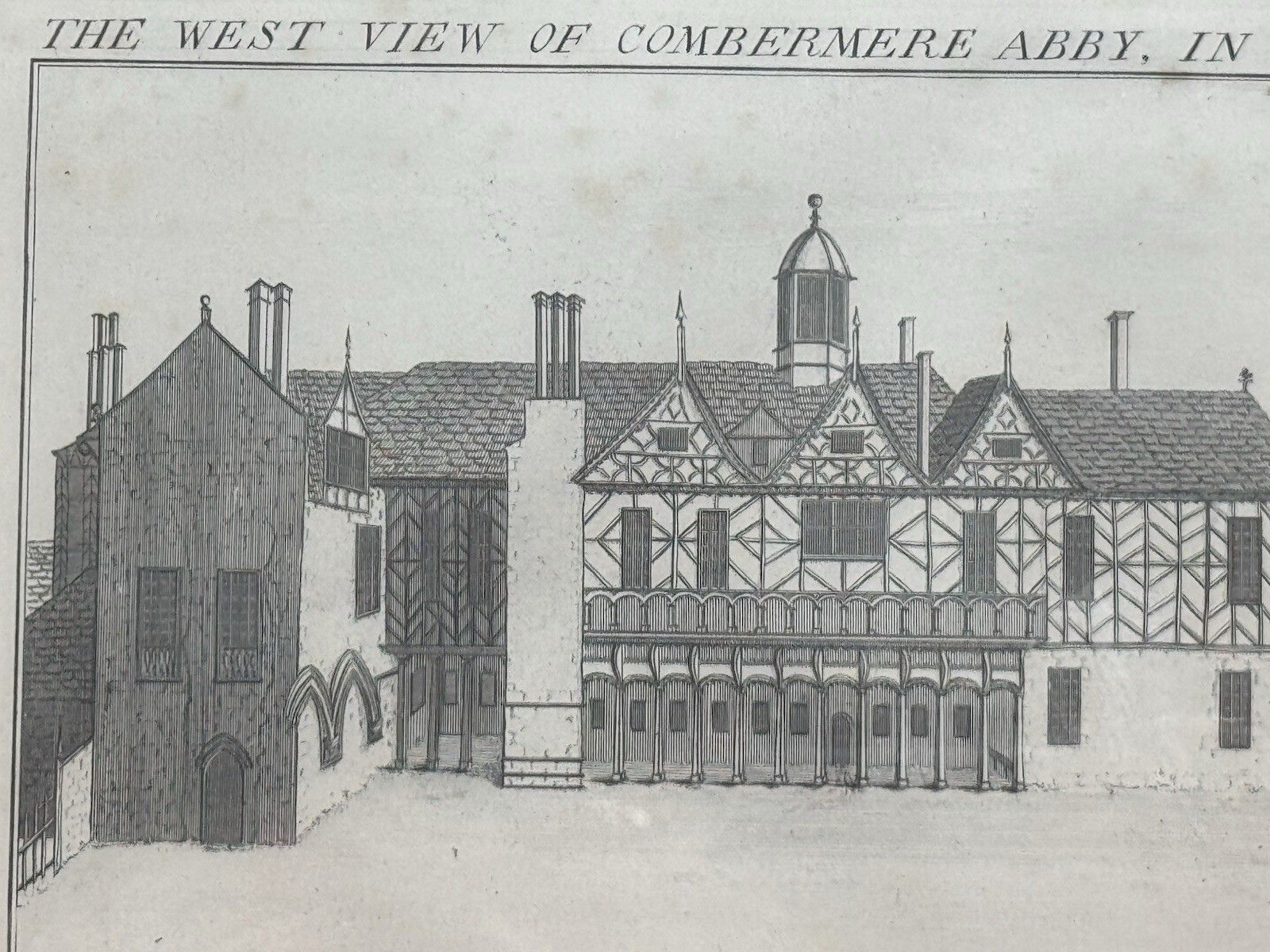 photo buy Combermere Abbey, Cheshire Antique Lithograph Print 1727 (1880) By Buck Brothers