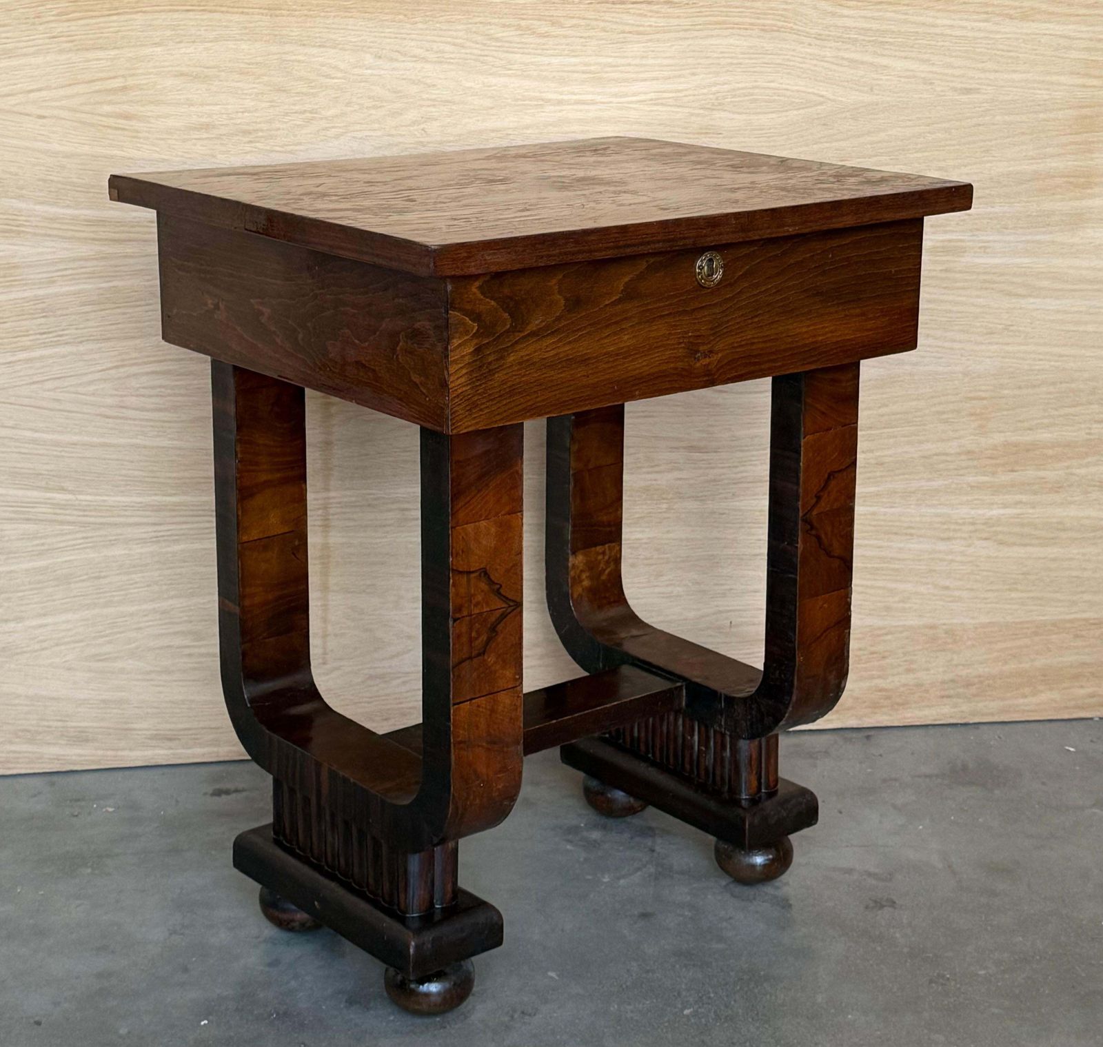 Art Deco Sewing Stand Work Or Side Table Table With Black Ebonized Details photo buy