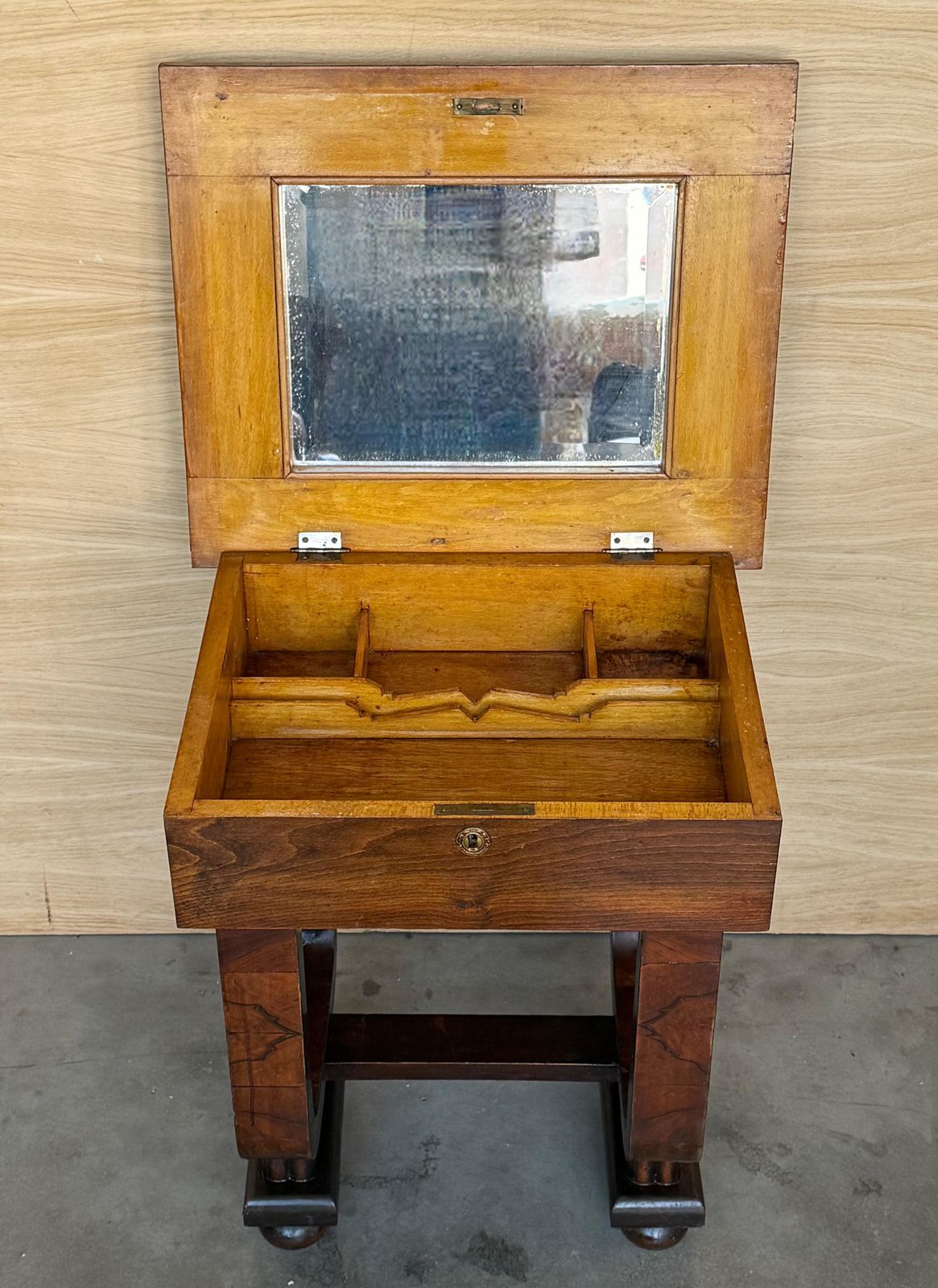 2416.0 Art Deco Sewing Stand Work Or Side Table Table With Black Ebonized Details photo