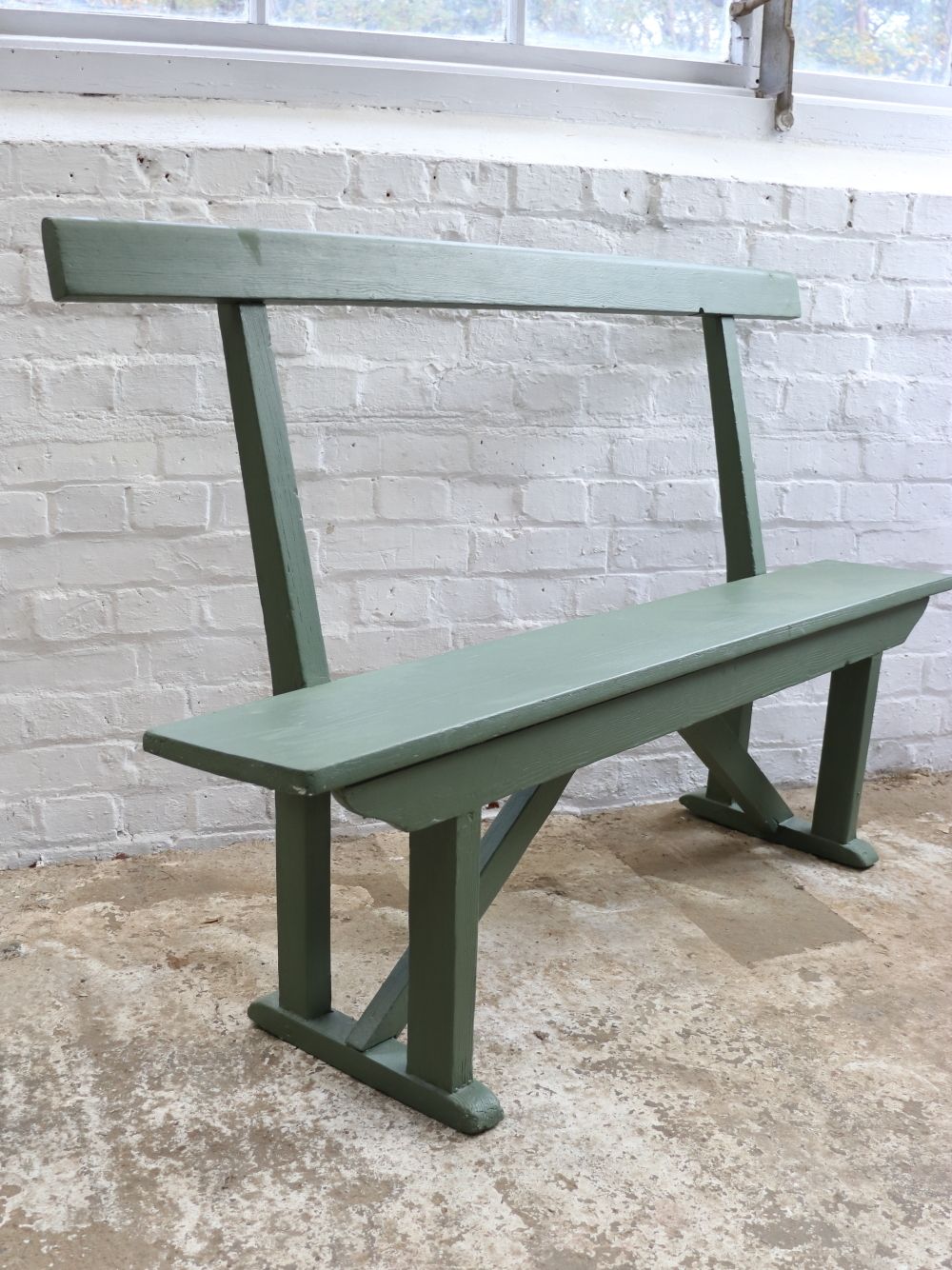 Beautiful Vintage Painted Wooden Bench photo vintage